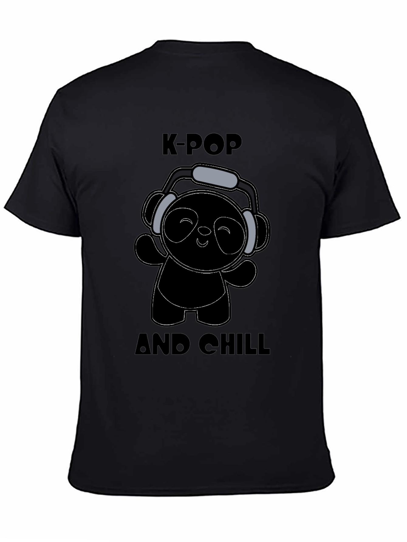 K-Pop and Chill Black Graphic T-Shirt