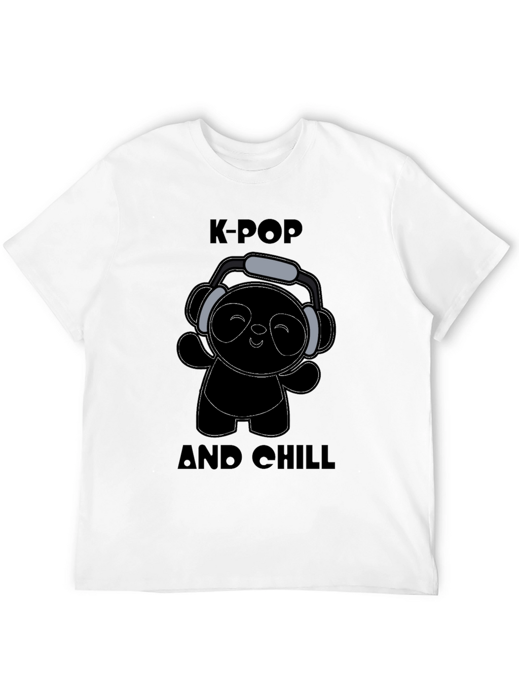 K-Pop and Chill Black Graphic T-Shirt