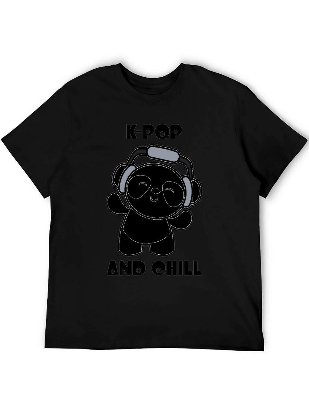K-Pop and Chill Black Graphic T-Shirt
