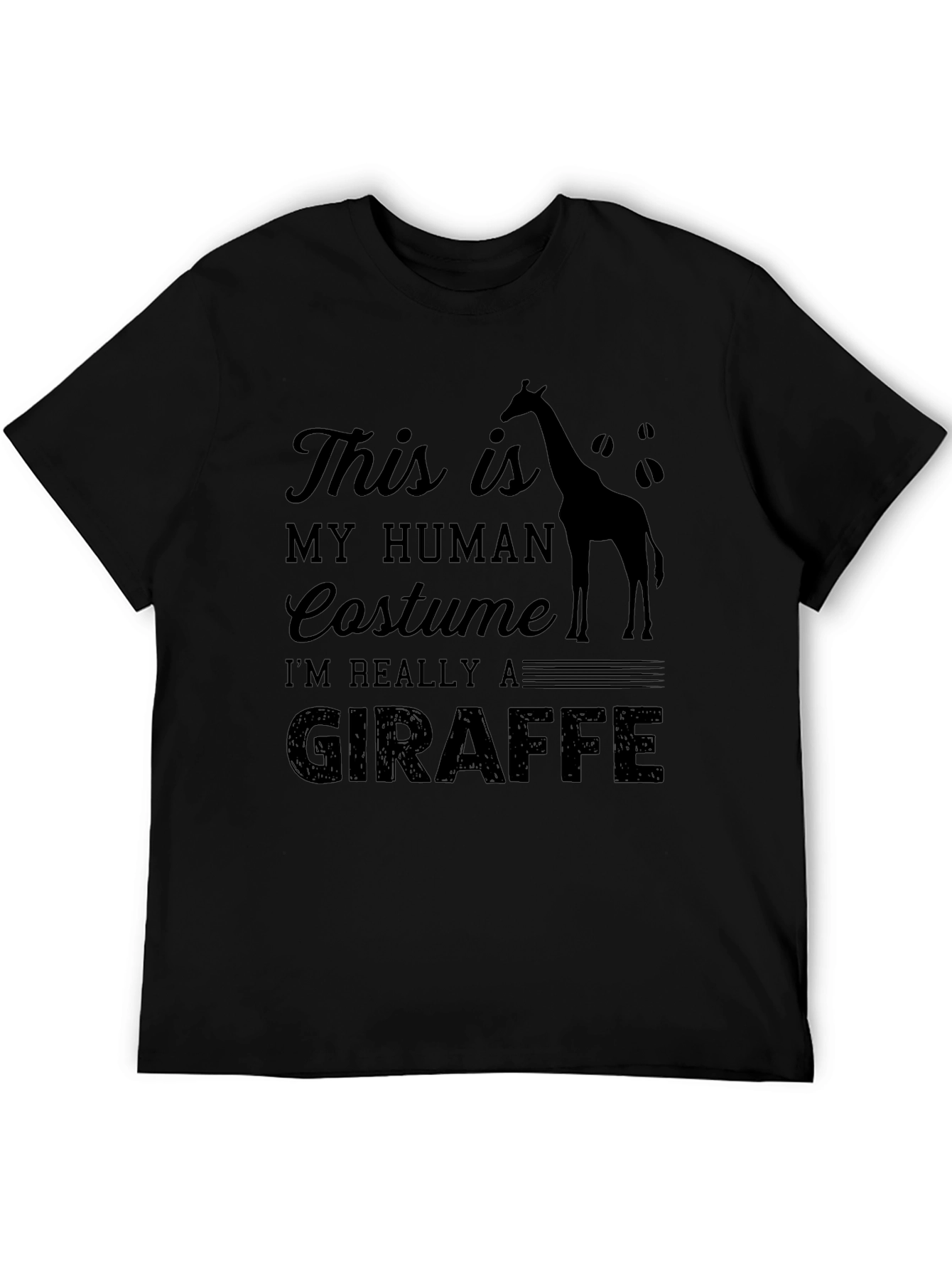 Human Costume Giraffe Black T-Shirt