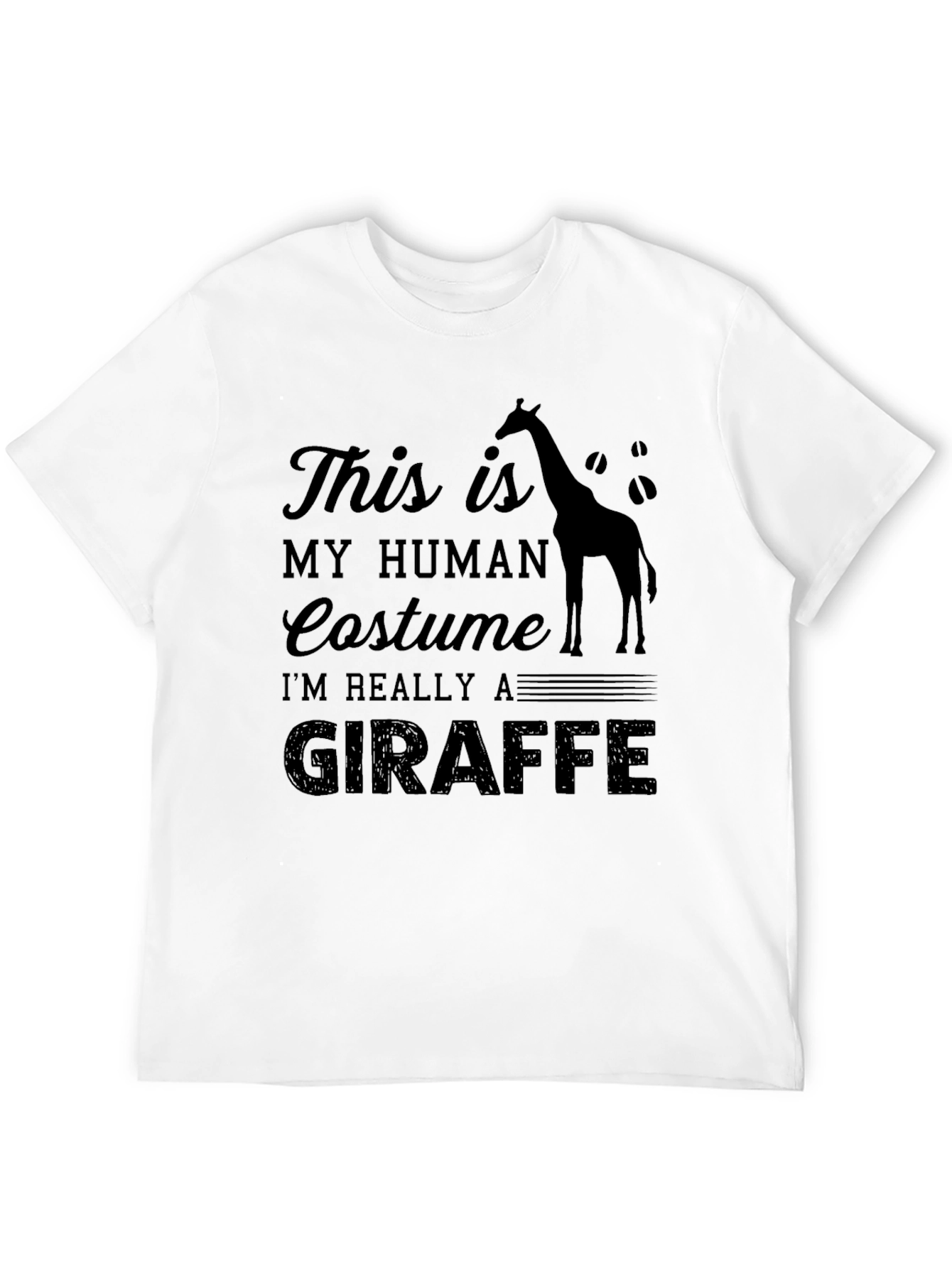 Human Costume Giraffe Black T-Shirt