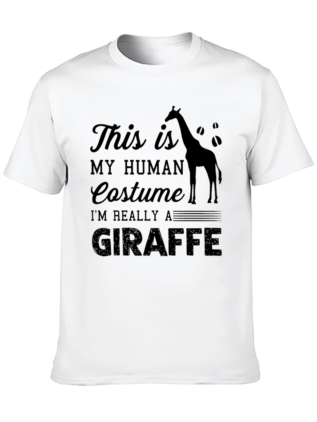 Human Costume Giraffe Black T-Shirt