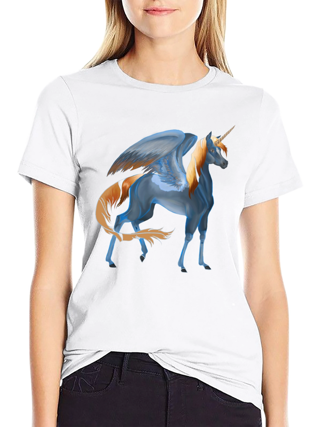 Unicorn Pegasus Graphic T-Shirt - Black