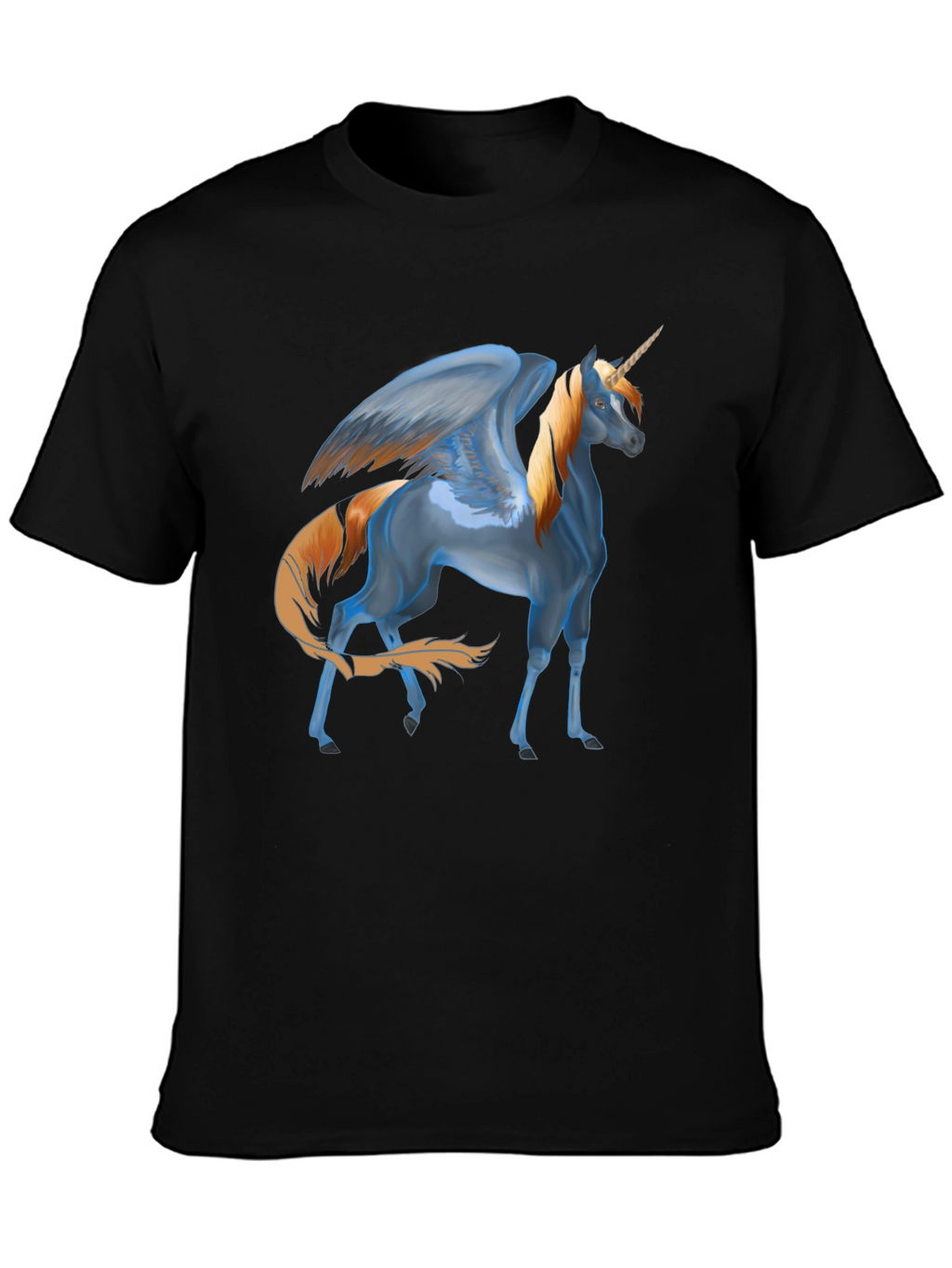 Unicorn Pegasus Graphic T-Shirt - Black