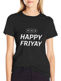 Happy Friyay Black Graphic Tee