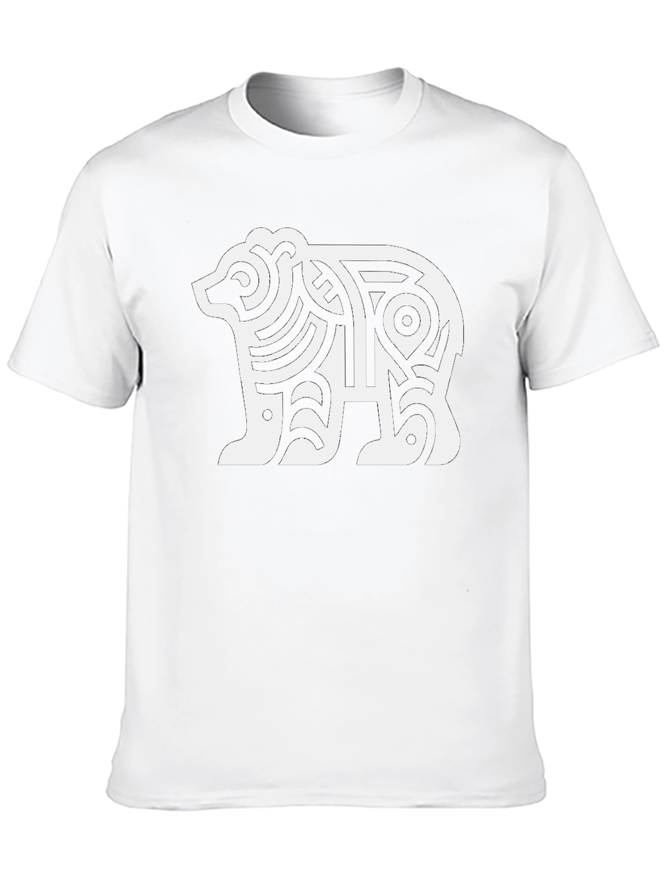 Tribal Bear Graphic T-Shirt - Black