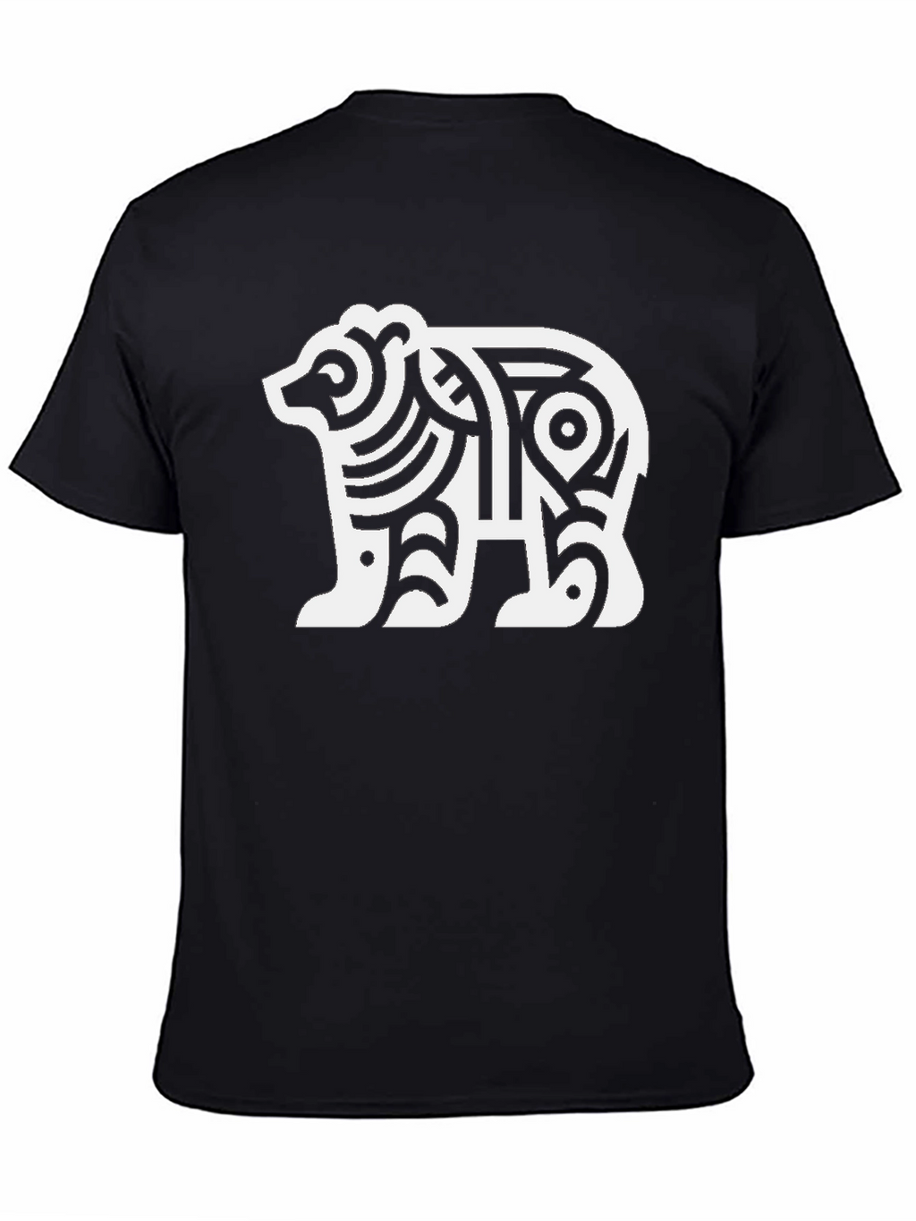 Tribal Bear Graphic T-Shirt - Black