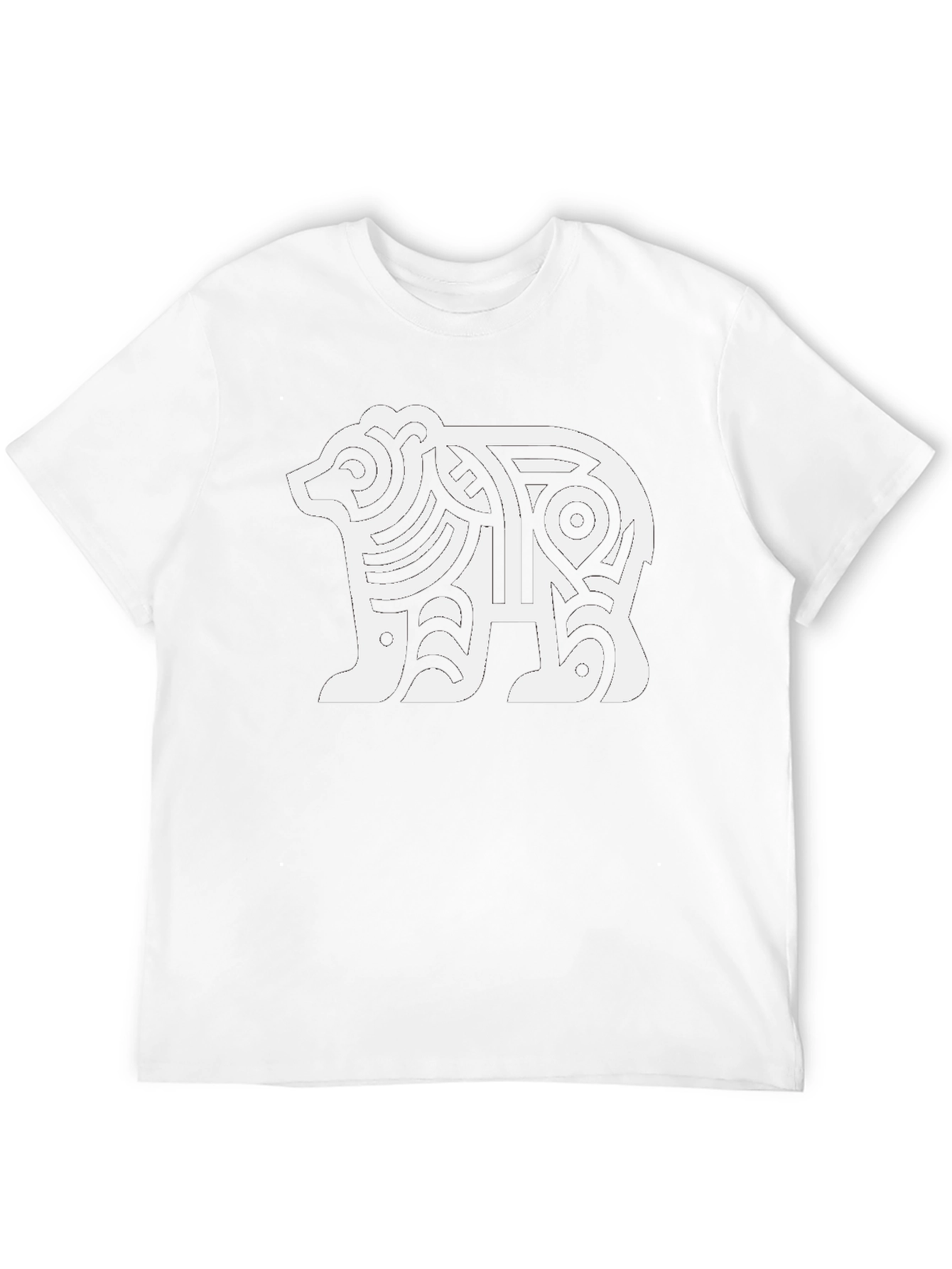 Tribal Bear Graphic T-Shirt - Black