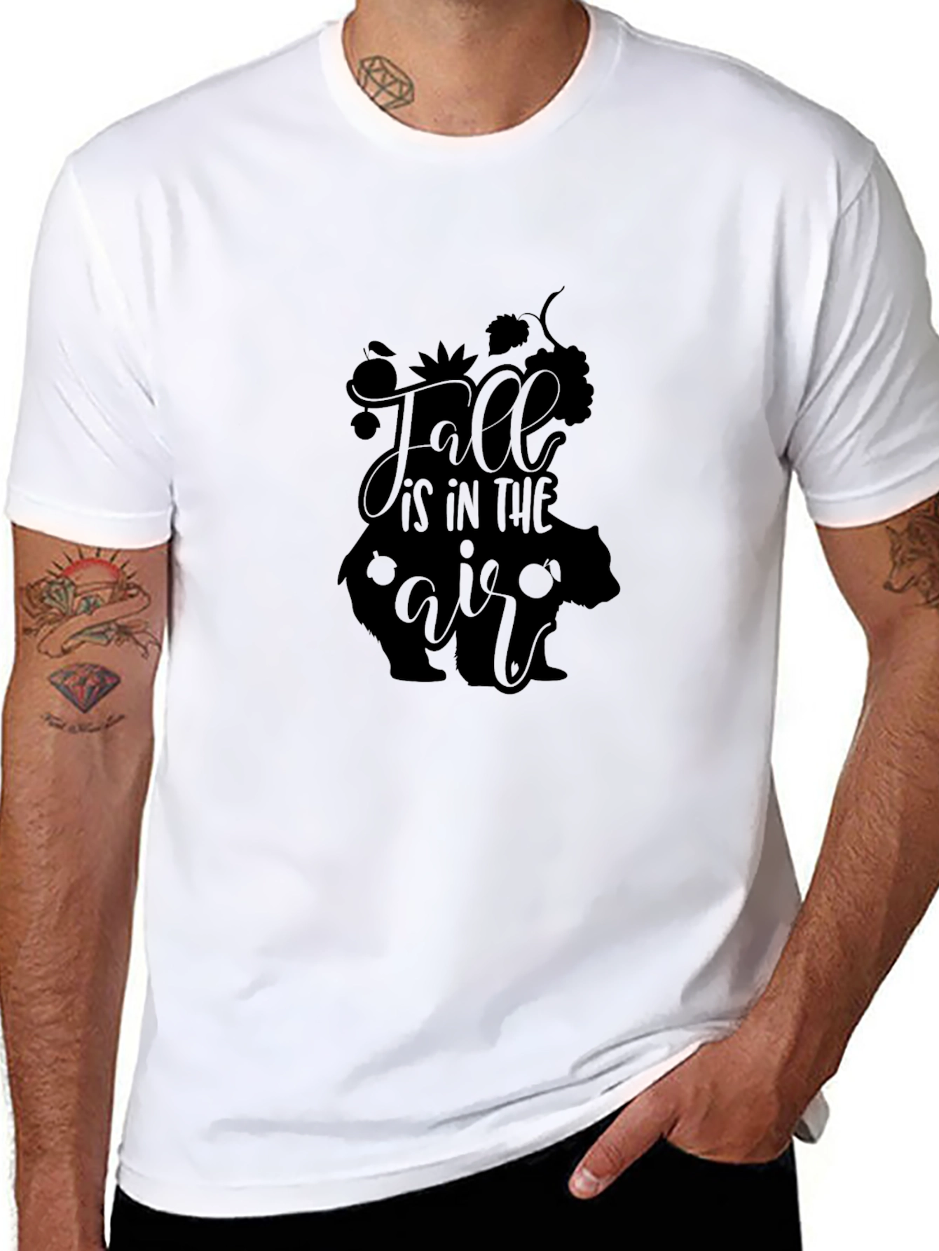 Fall is in the Air Graphic Tee - Black