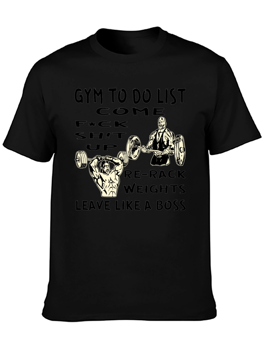 Gym To Do List Black Graphic Tee