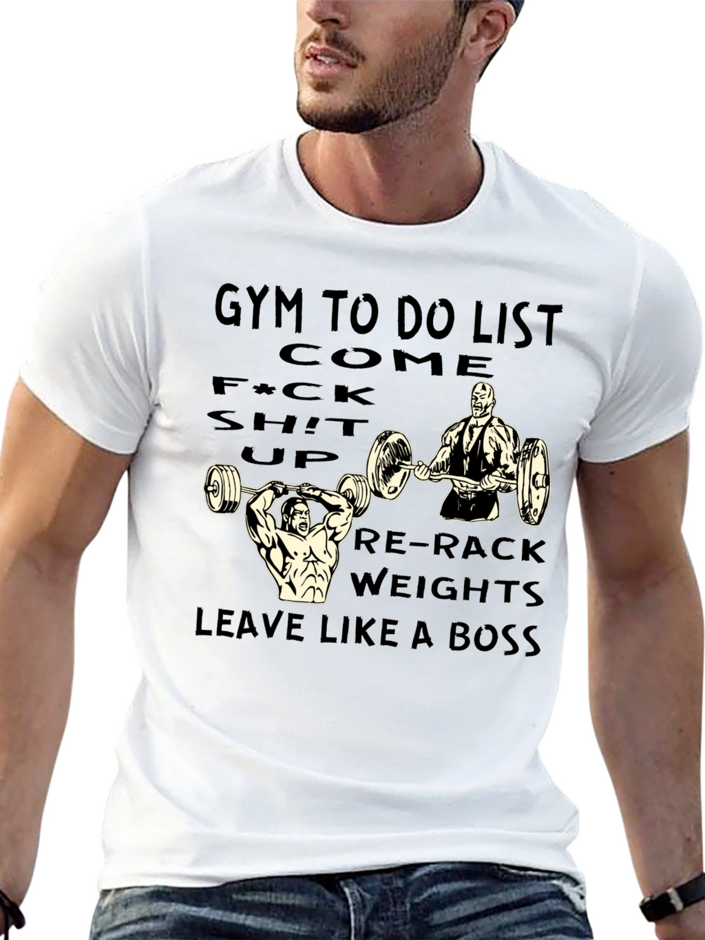 Gym To Do List Black Graphic Tee