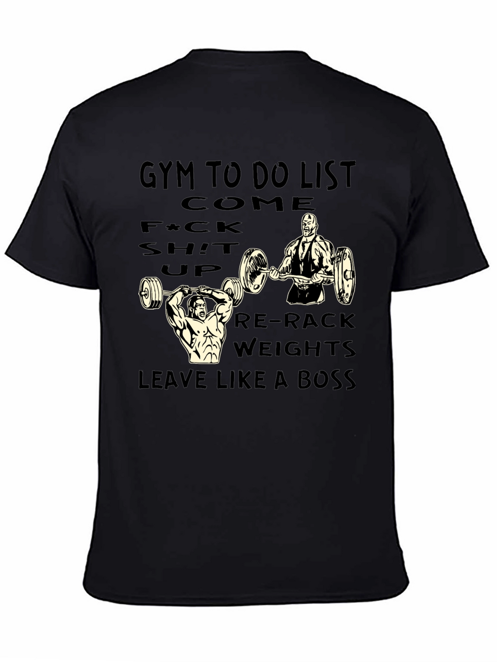Gym To Do List Black Graphic Tee