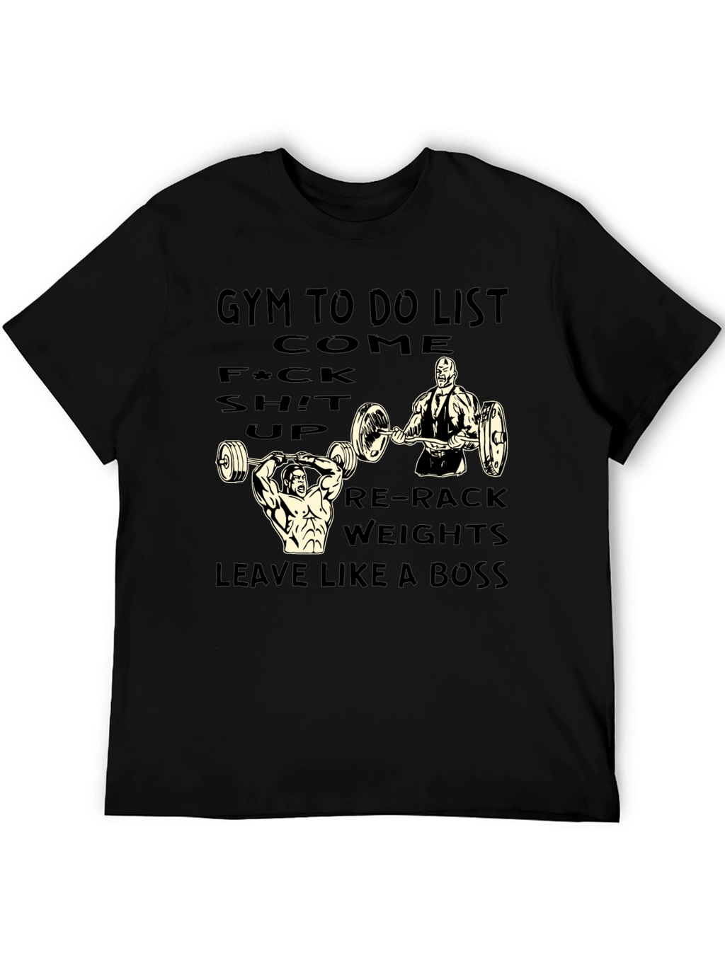 Gym To Do List Black Graphic Tee