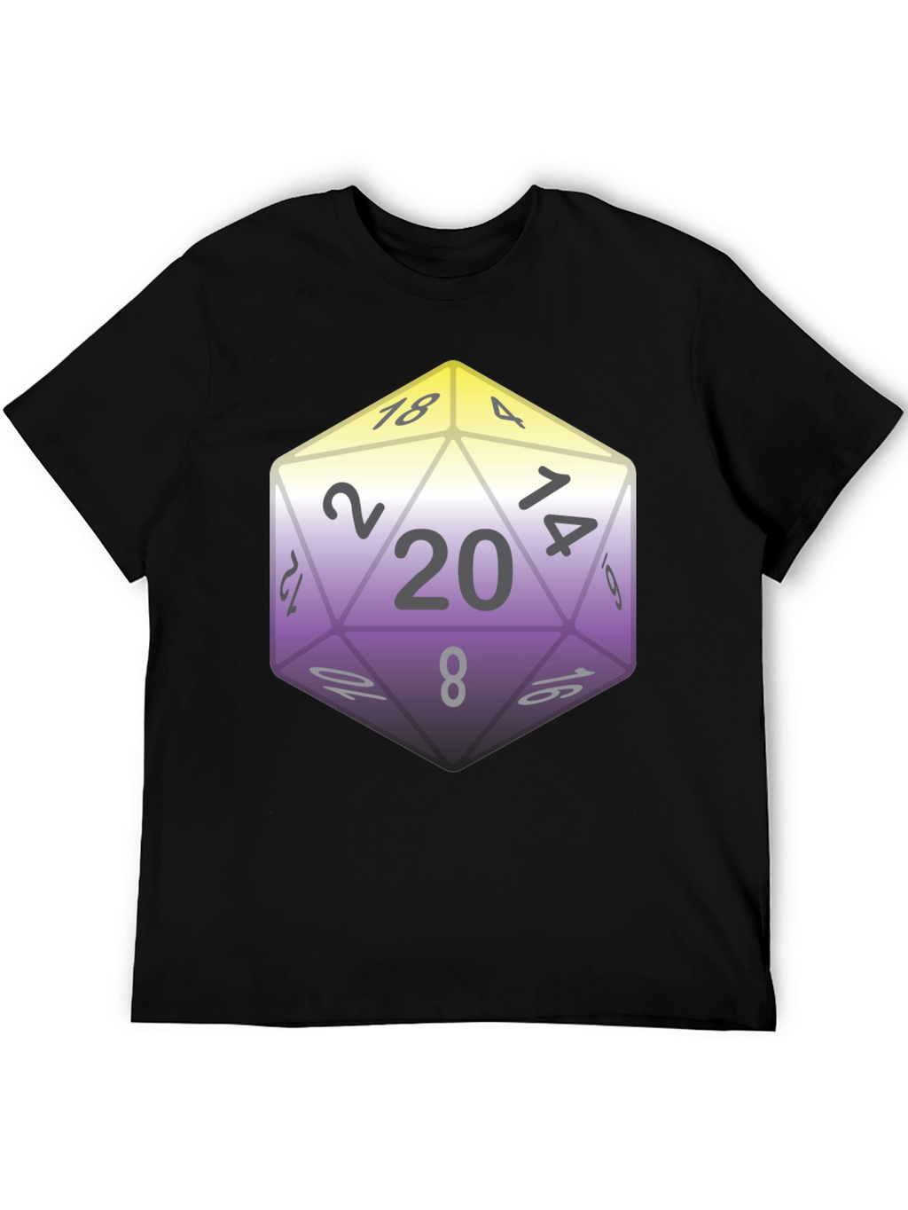 D&D D20 Dice Nonbinary Pride T-Shirt
