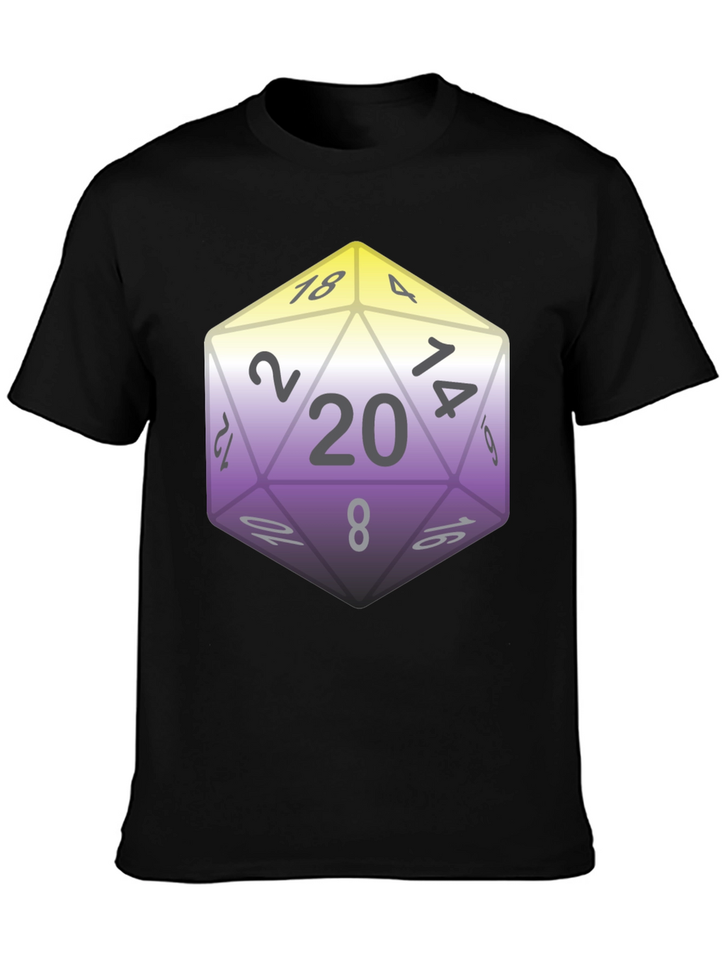 D&D D20 Dice Nonbinary Pride T-Shirt
