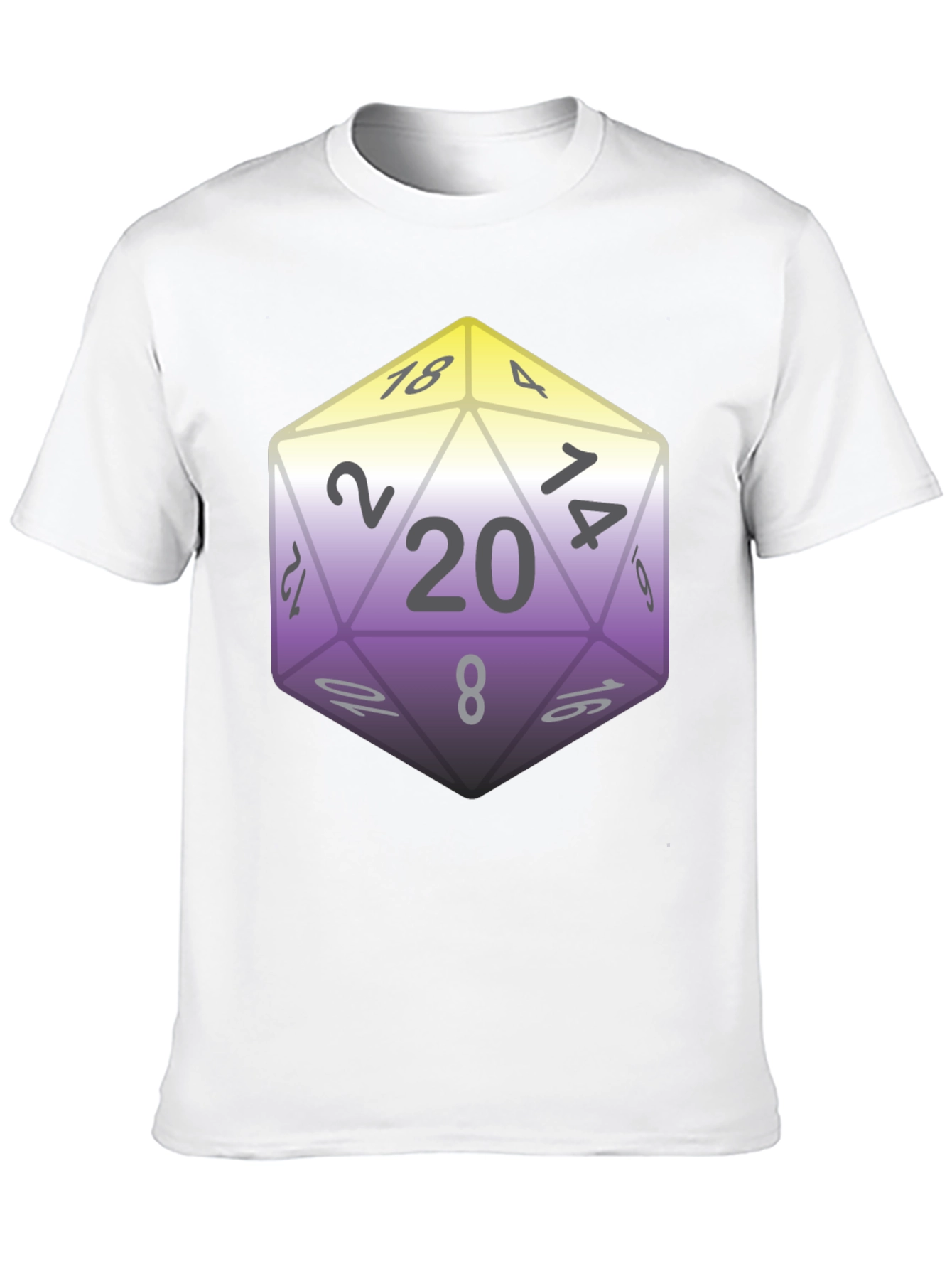 D&D D20 Dice Nonbinary Pride T-Shirt