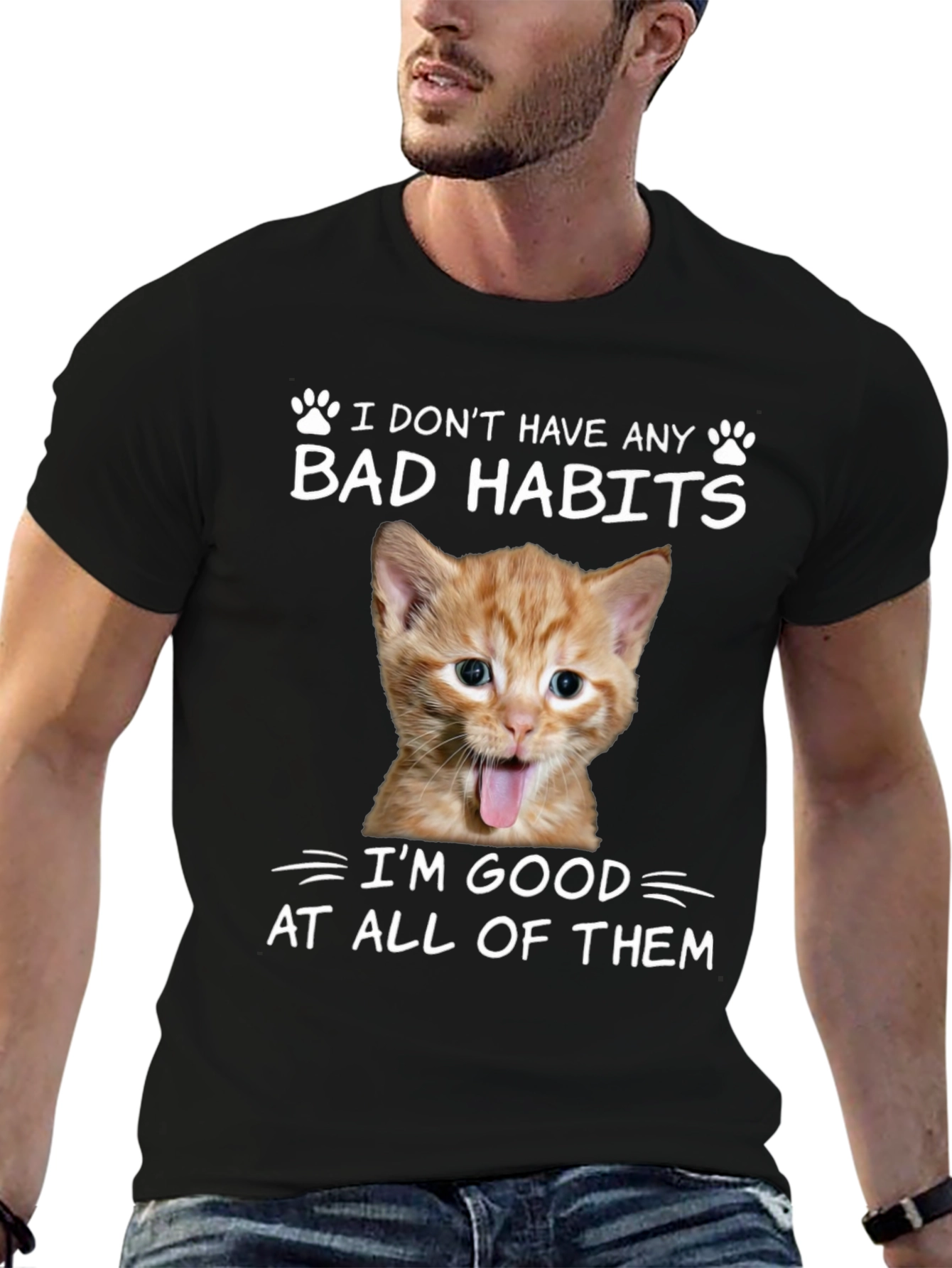 Funny Cat Bad Habits T-Shirt