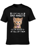 Funny Cat Bad Habits T-Shirt