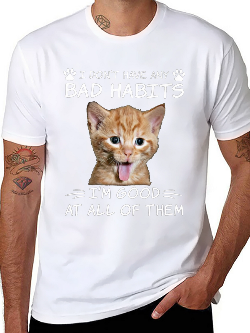 Funny Cat Bad Habits T-Shirt