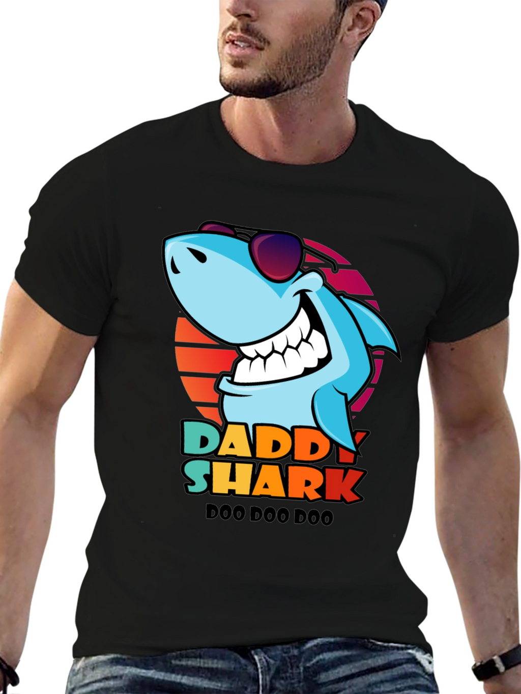 Daddy Shark Doo Doo Doo T-Shirt - Black