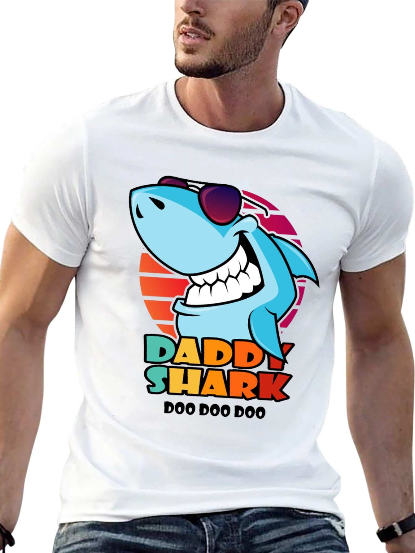 Daddy Shark Doo Doo Doo T-Shirt - Black