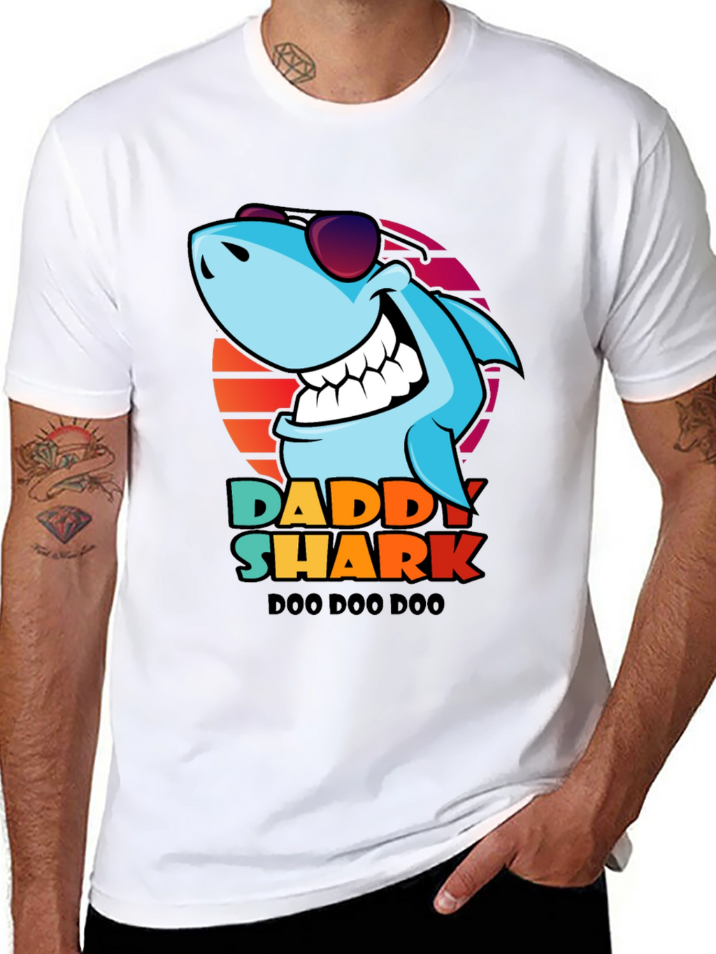 Daddy Shark Doo Doo Doo T-Shirt - Black