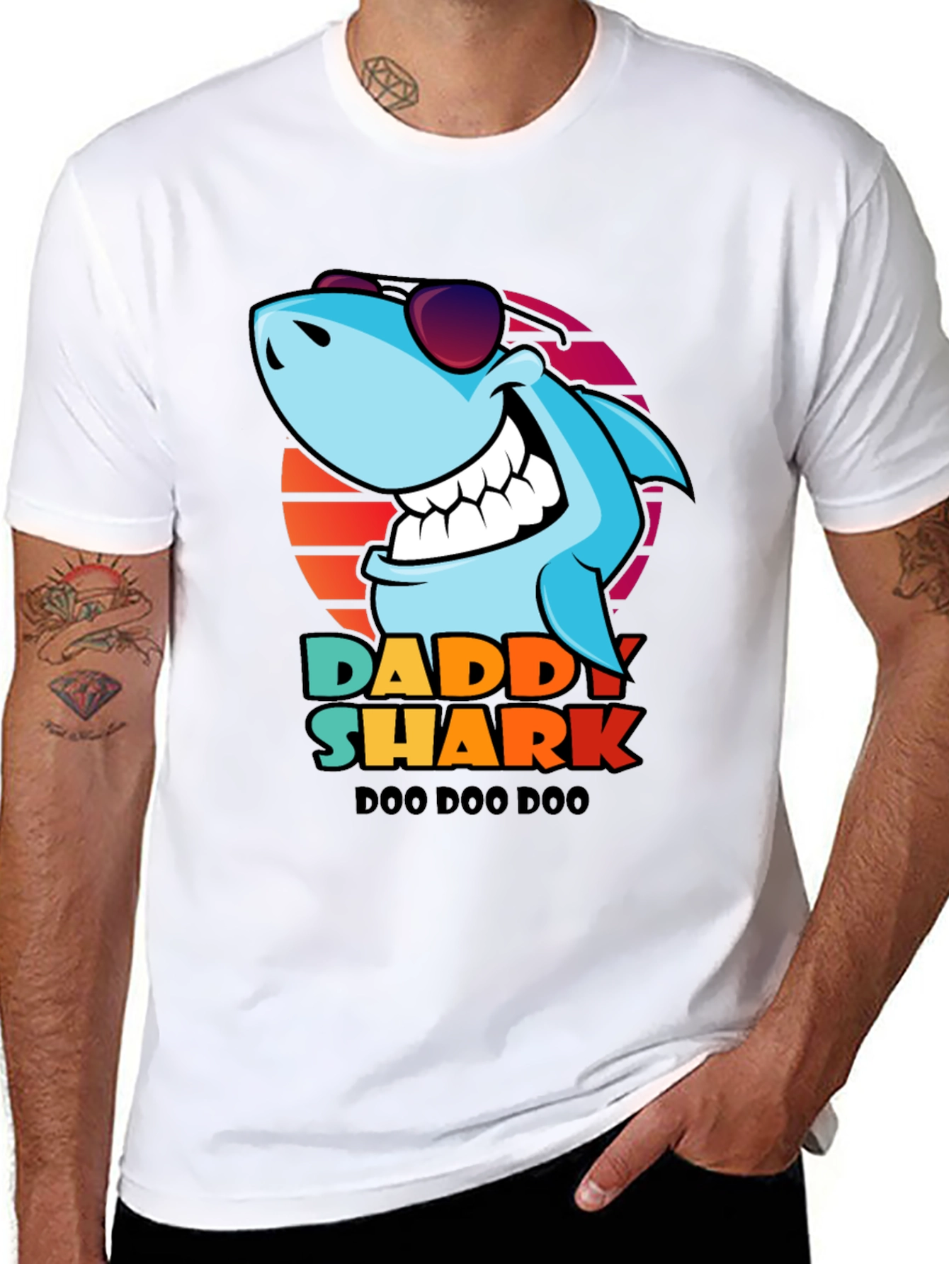 Daddy Shark Doo Doo Doo T-Shirt - Black