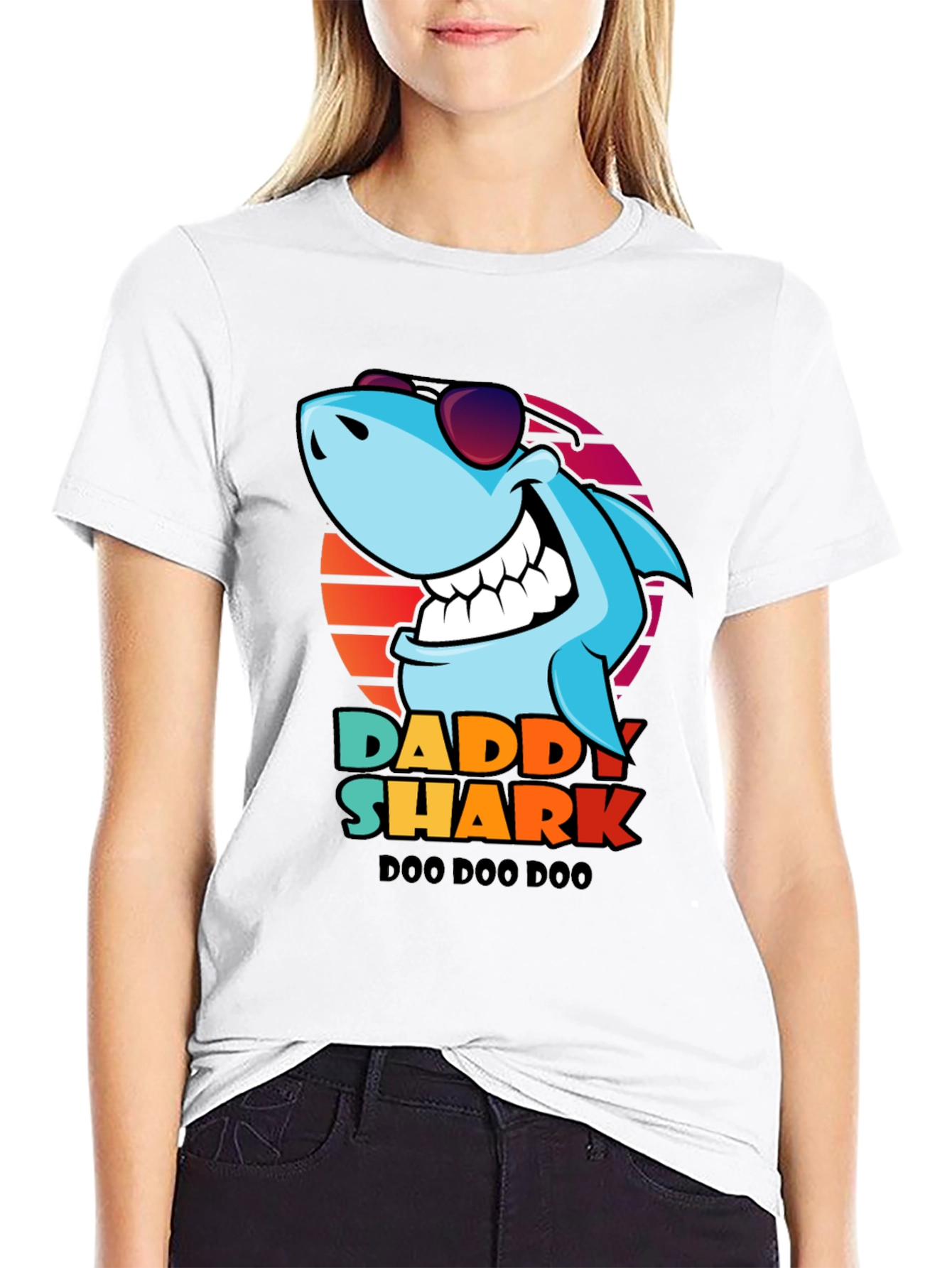 Daddy Shark Doo Doo Doo T-Shirt - Black