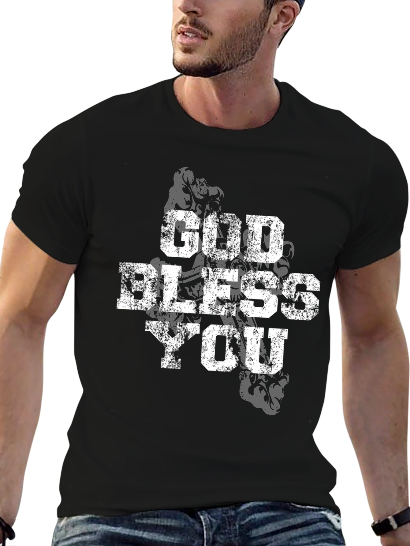God Bless You Black Graphic Tee