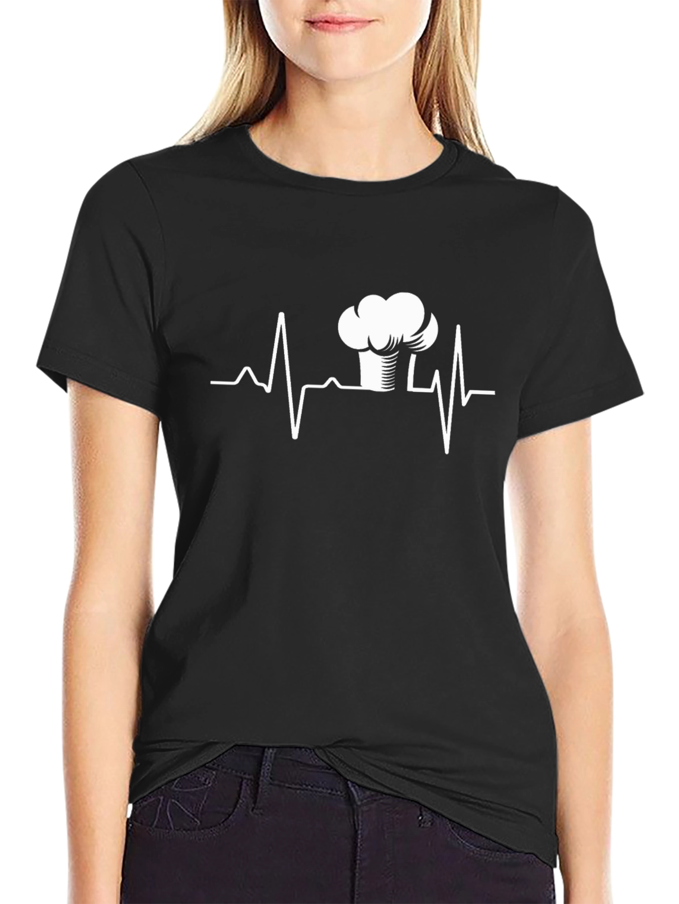 Chefs Heartbeat T-Shirt - Black Cotton Tee
