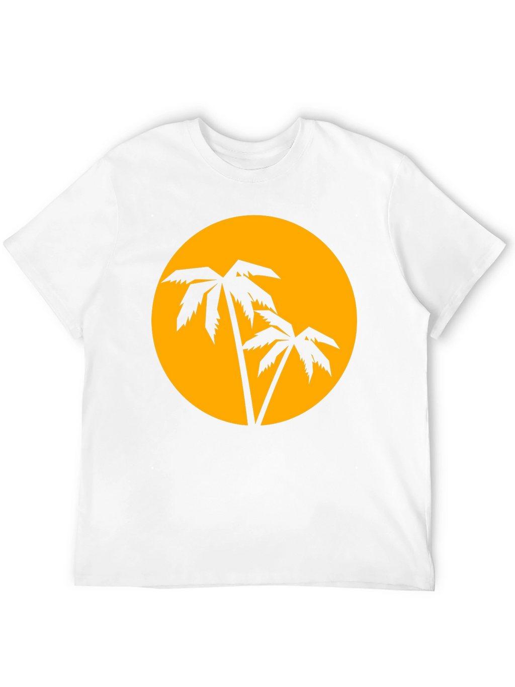 Tropical Palm Tree Sunset Graphic Tee - Black