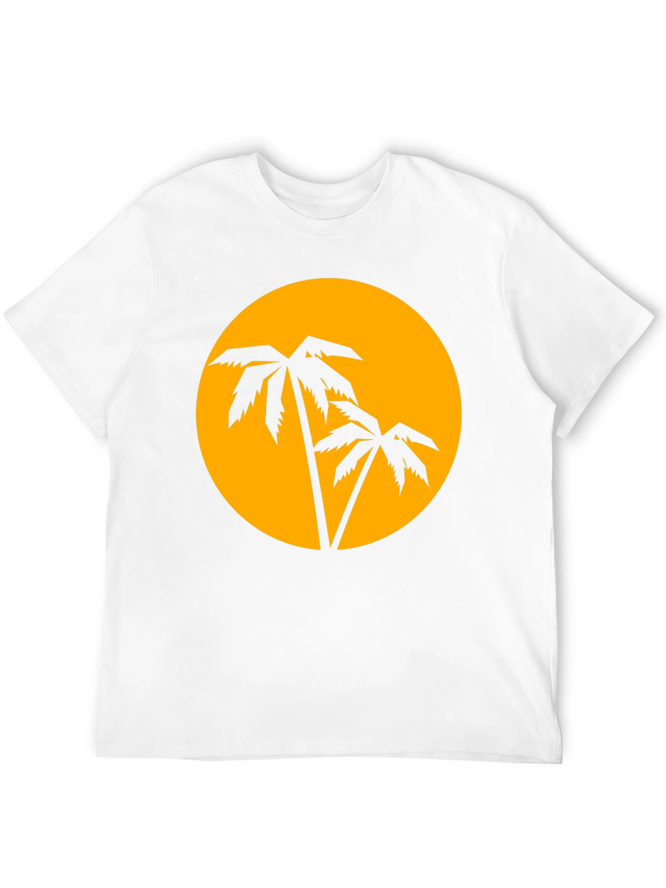 Tropical Palm Tree Sunset Graphic Tee - Black