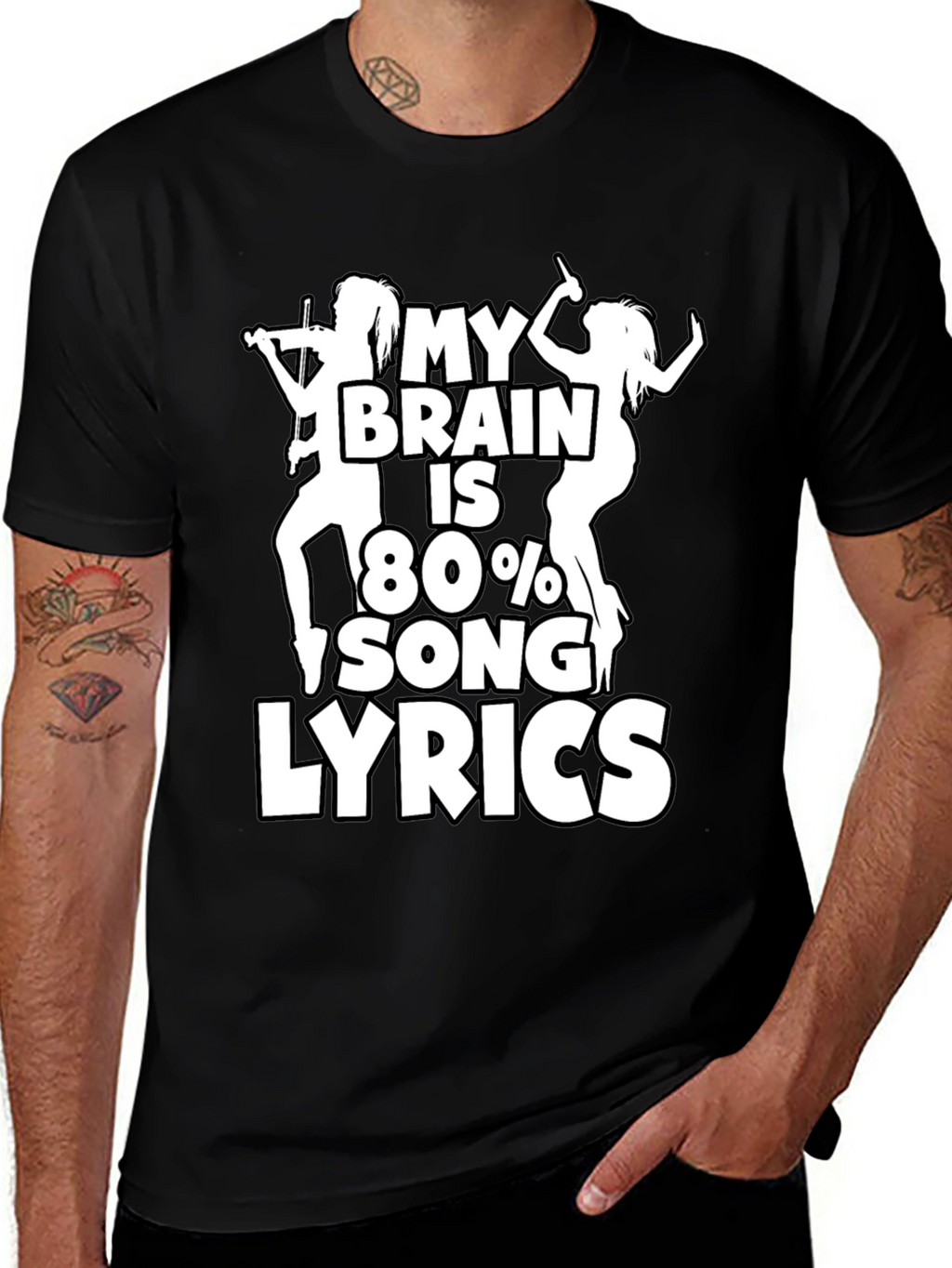 My Brain is 80% Song Lyrics Graphic T-Shirt