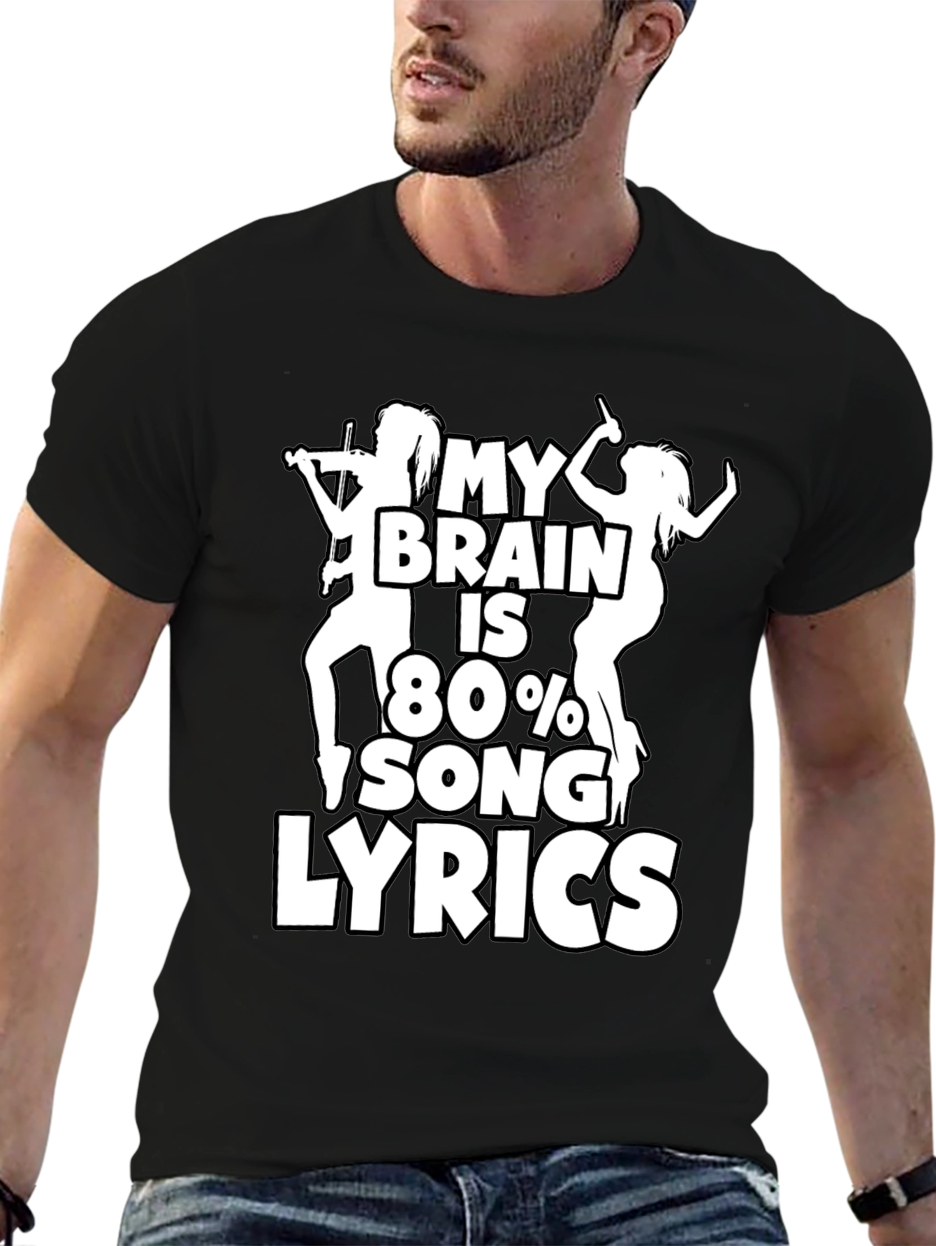 My Brain is 80% Song Lyrics Graphic T-Shirt