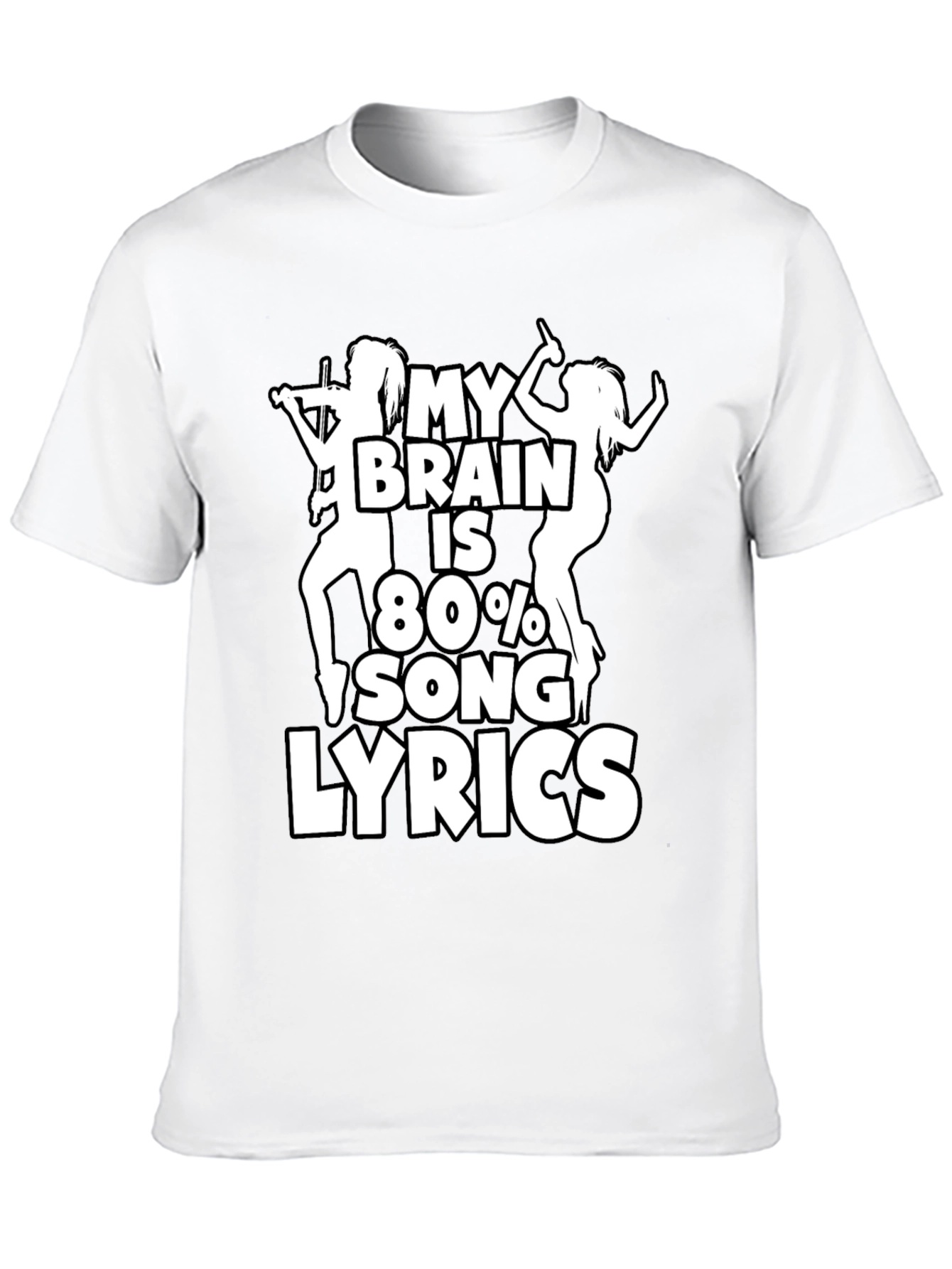 My Brain is 80% Song Lyrics Graphic T-Shirt
