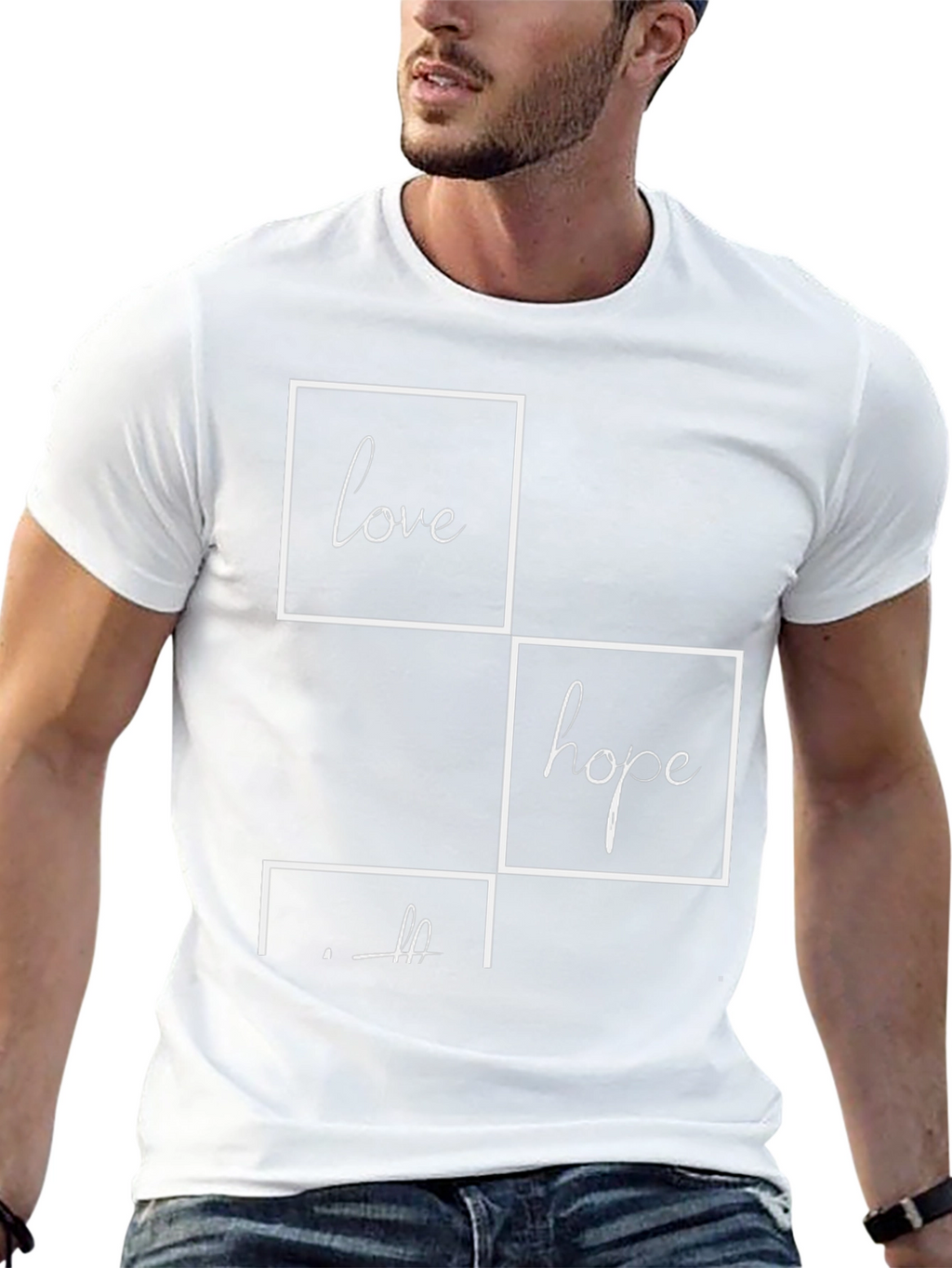 Love Hope Faith Graphic Tee - Stylish Black T-Shirt