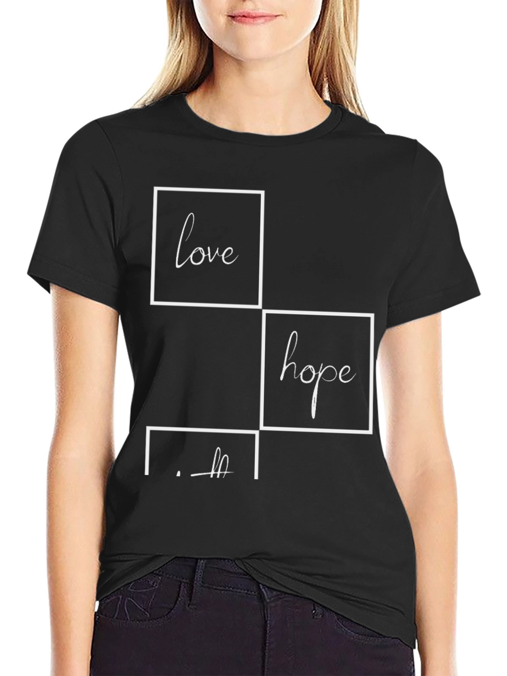 Love Hope Faith Graphic Tee - Stylish Black T-Shirt