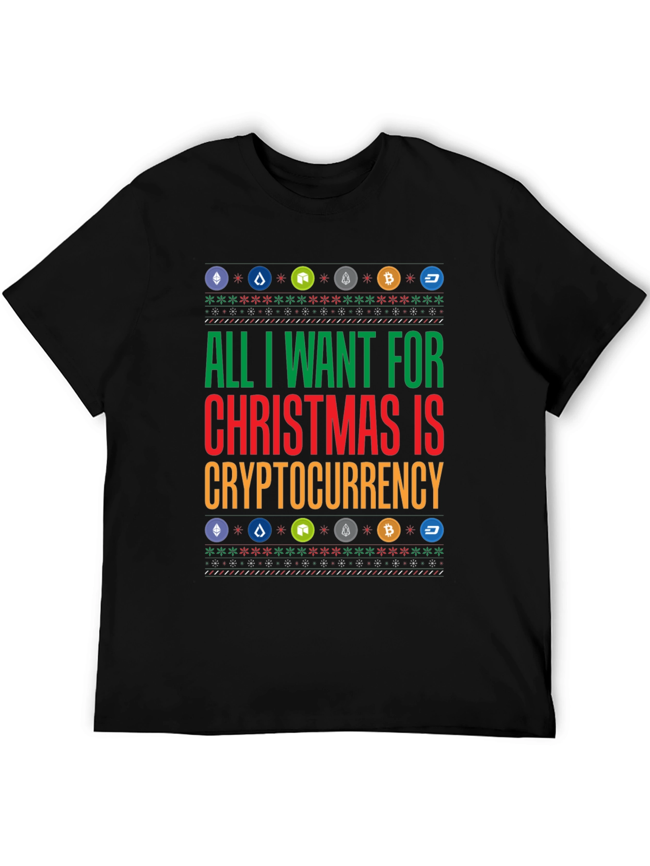 Crypto Christmas T-Shirt - All I Want is Cryptocurrency Holiday Tee