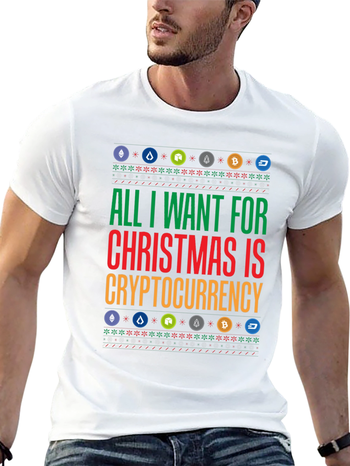 Crypto Christmas T-Shirt - All I Want is Cryptocurrency Holiday Tee