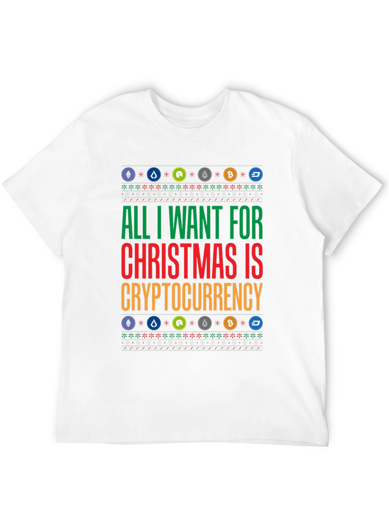 Crypto Christmas T-Shirt - All I Want is Cryptocurrency Holiday Tee