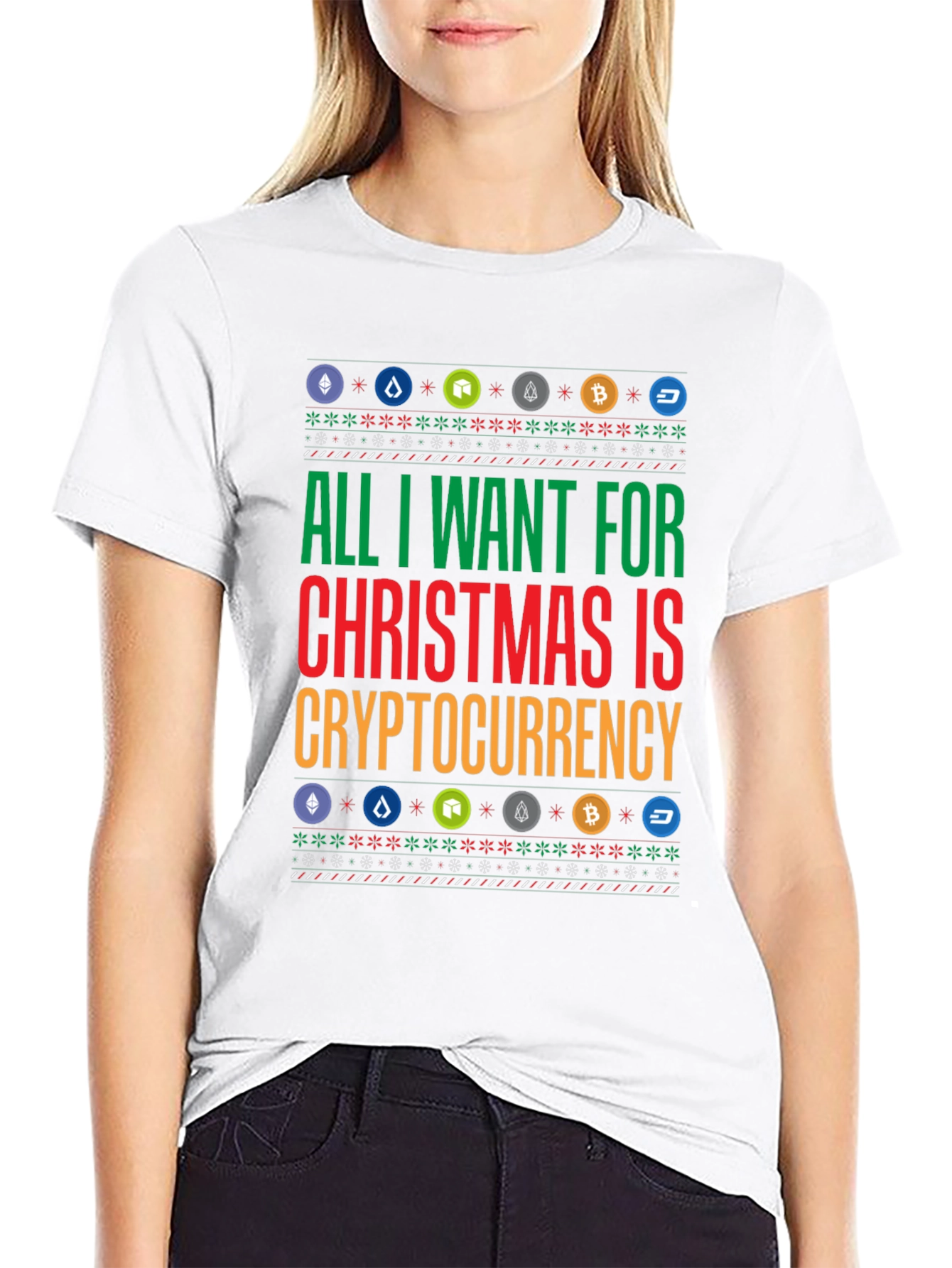 Crypto Christmas T-Shirt - All I Want is Cryptocurrency Holiday Tee