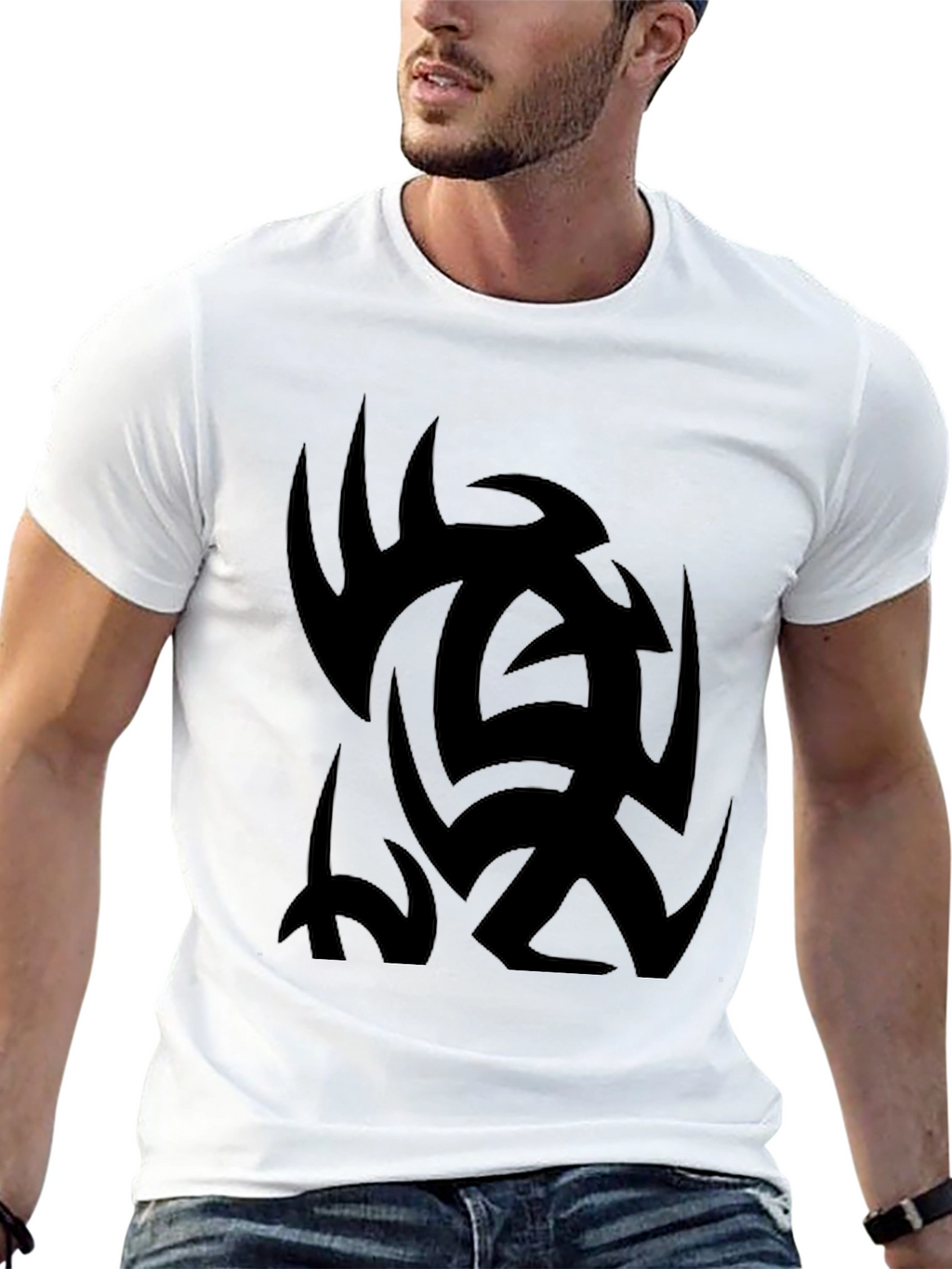 Mens Black Tribal Tattoo Graphic Tee