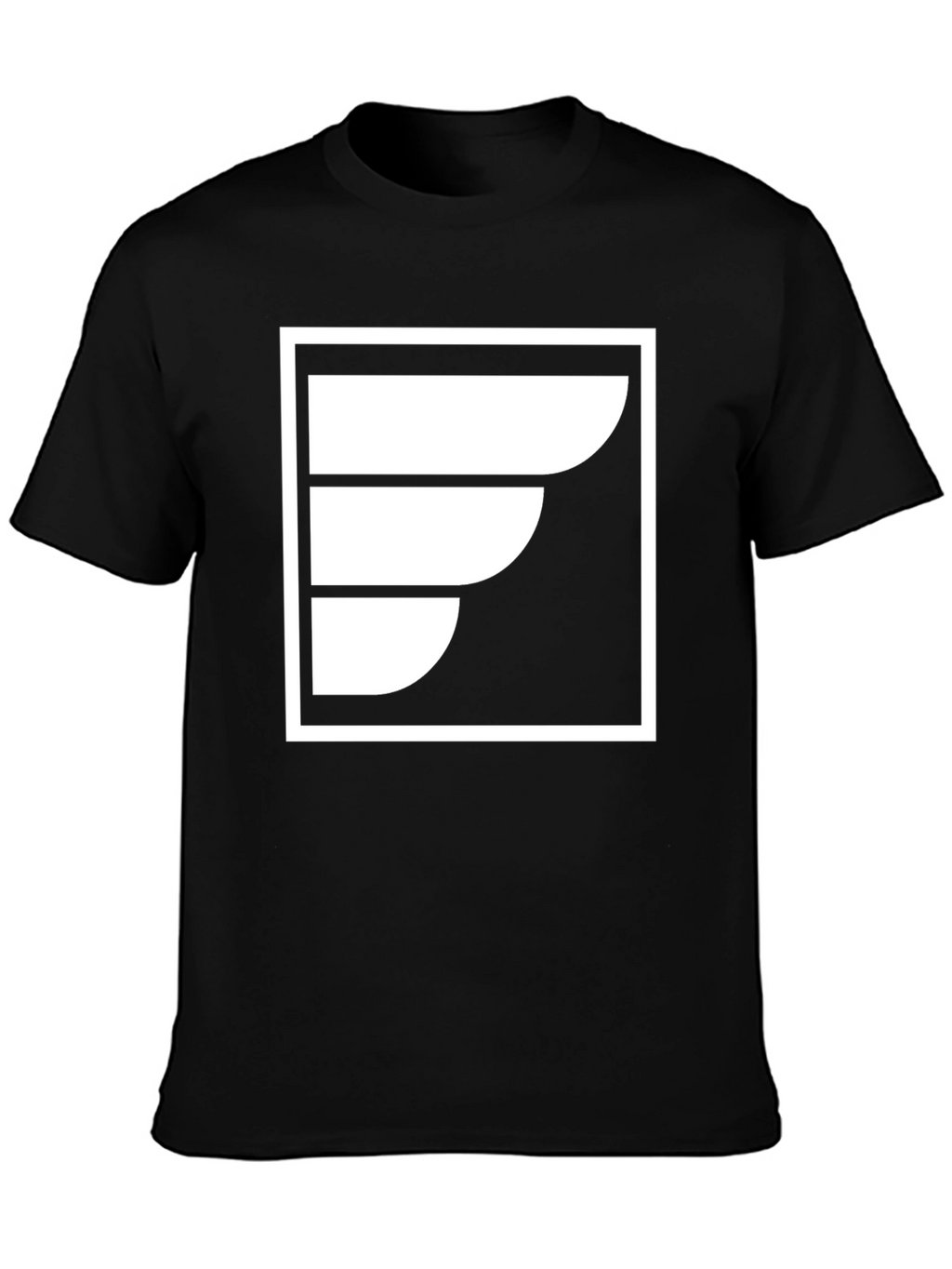 Abstract White Logo Black T-Shirt
