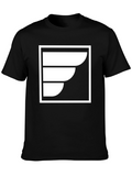 Abstract White Logo Black T-Shirt