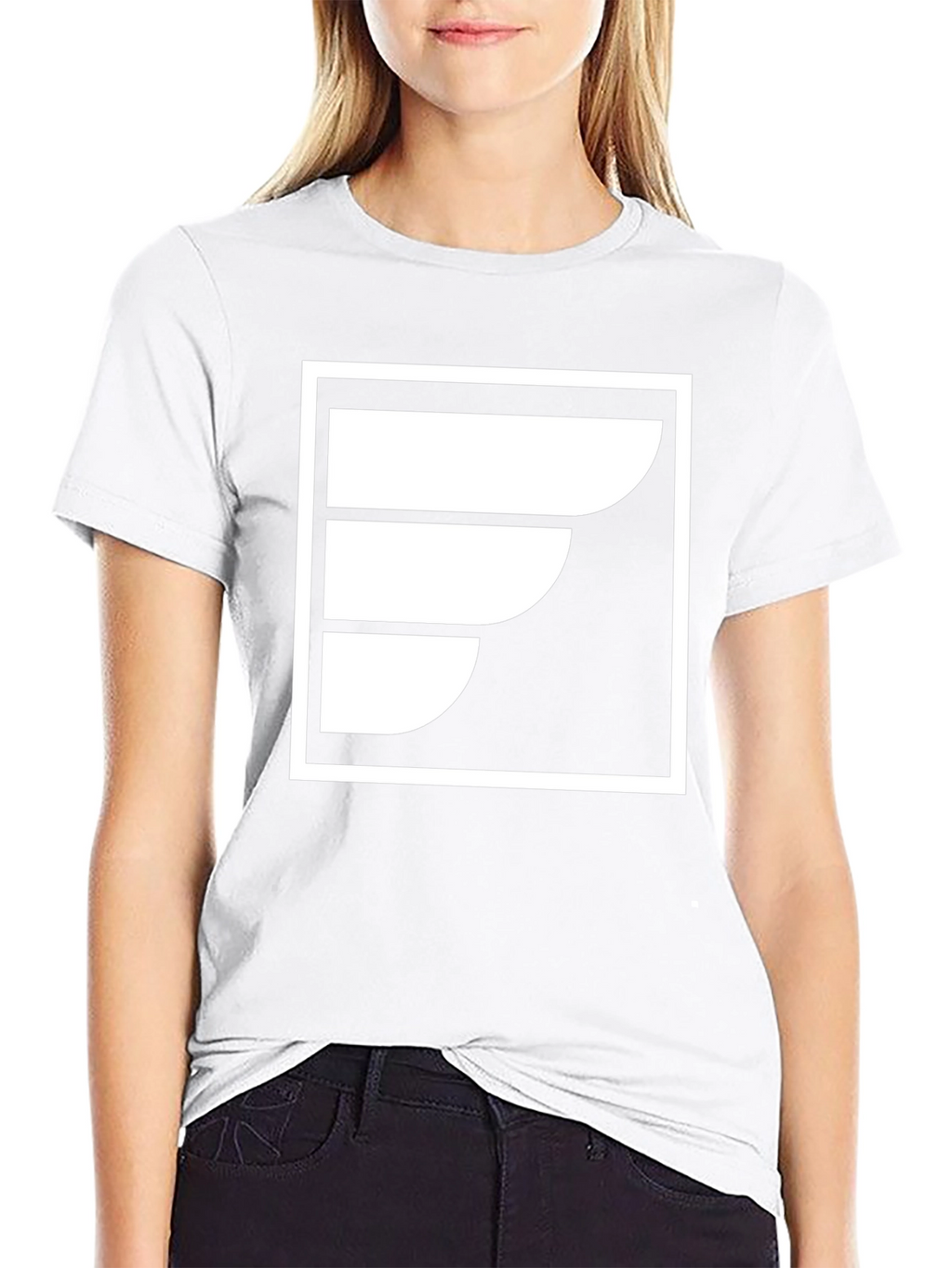 Abstract White Logo Black T-Shirt