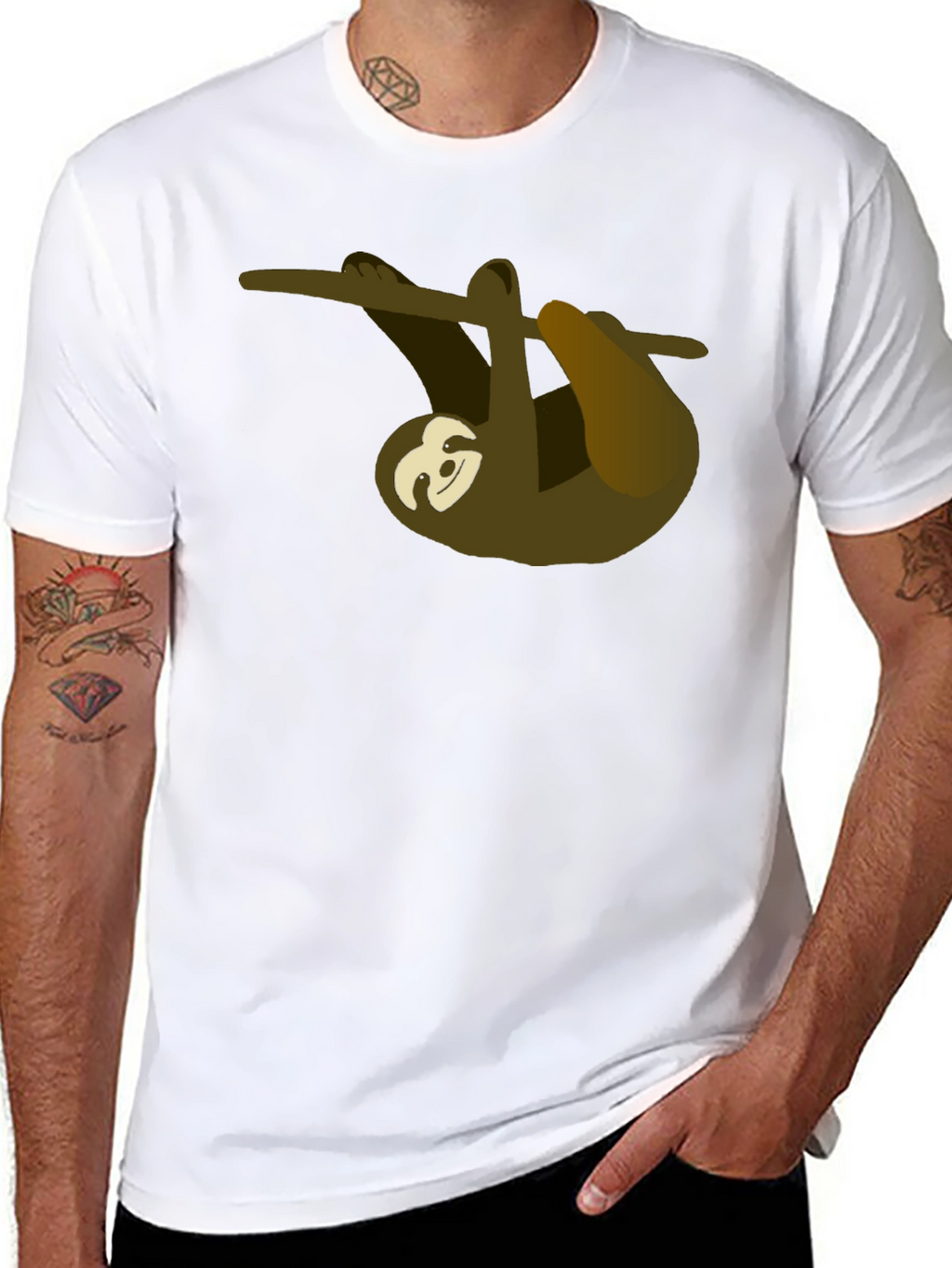 Chill Sloth Graphic Tee - Relaxed Style