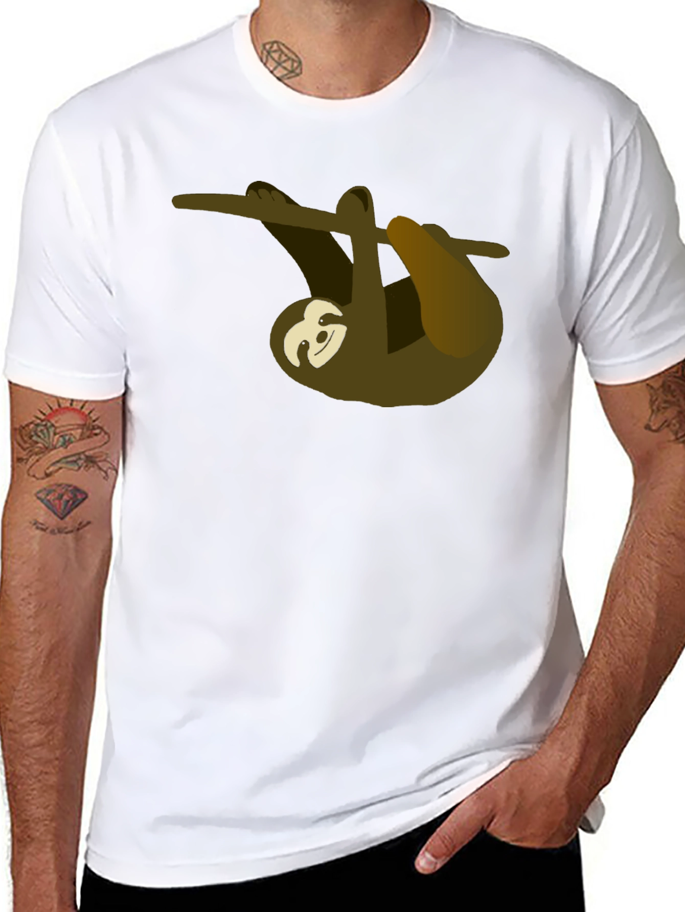 Chill Sloth Graphic Tee - Relaxed Style