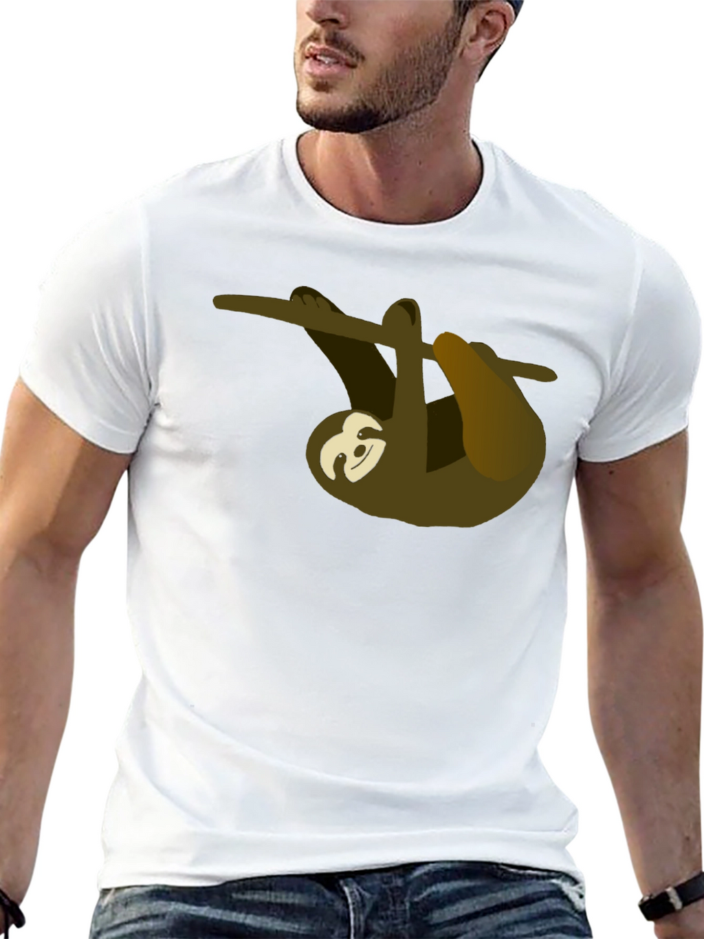 Chill Sloth Graphic Tee - Relaxed Style