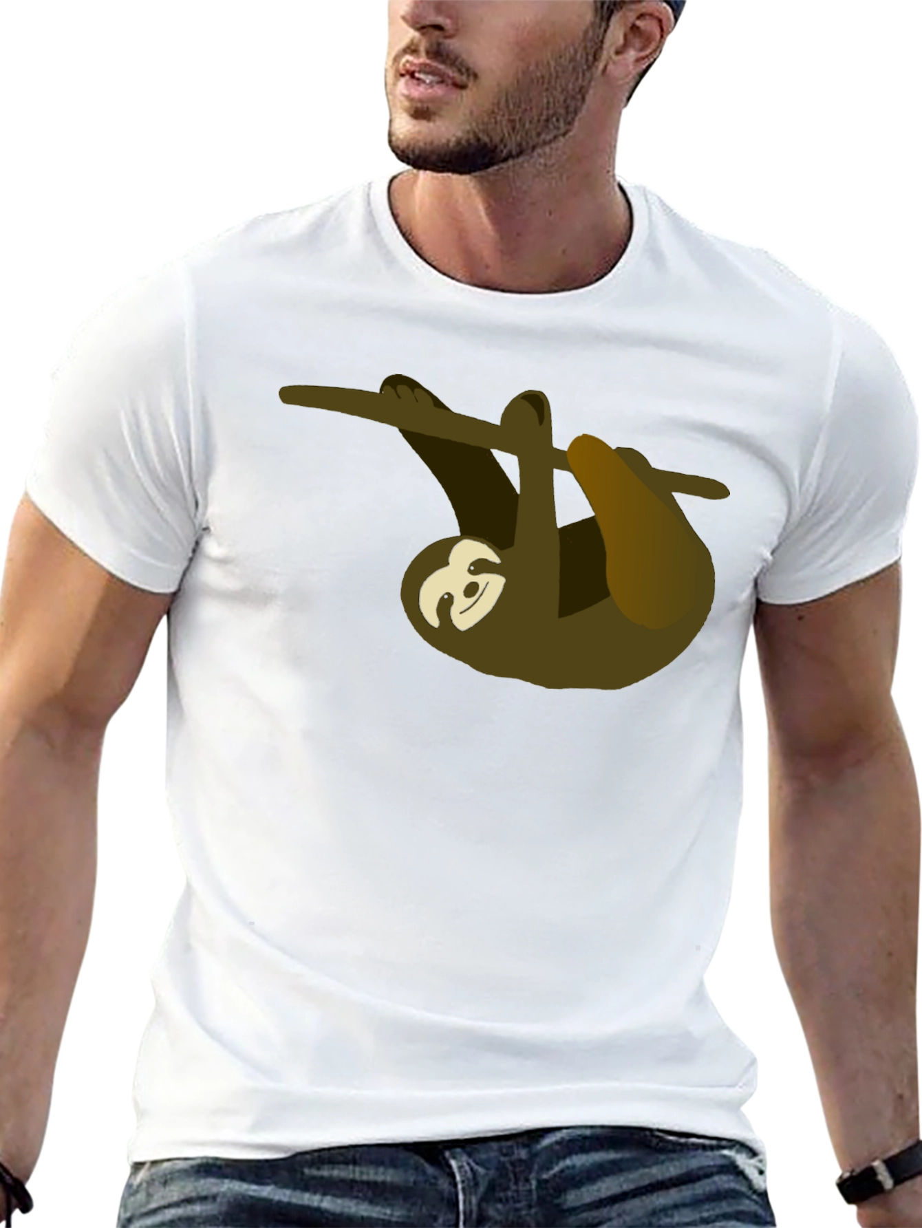 Chill Sloth Graphic Tee - Relaxed Style