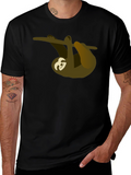 Chill Sloth Graphic Tee - Relaxed Style